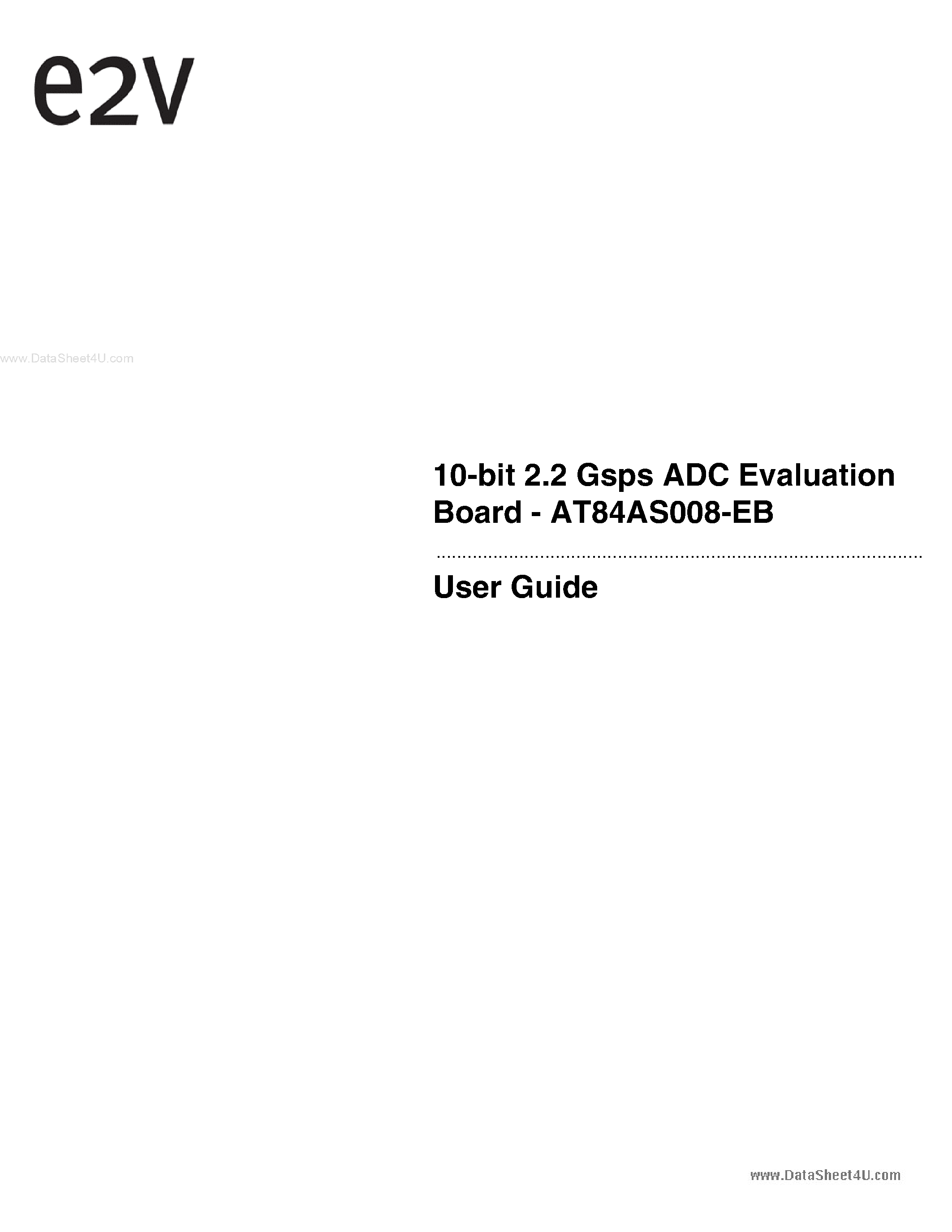 Datasheet AT84AS008-EB - 10-Bit Gsps ADC Evaluation Board page 1