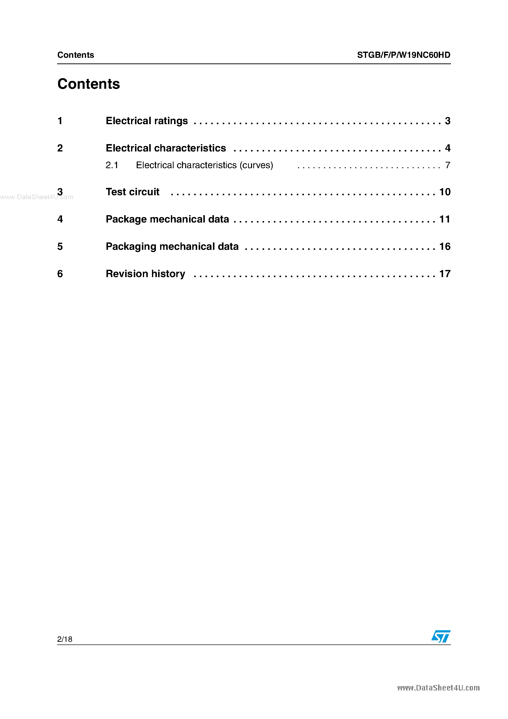 Даташит STGB19NC60HD - 19 A - 600 V - very fast IGBTE страница 2