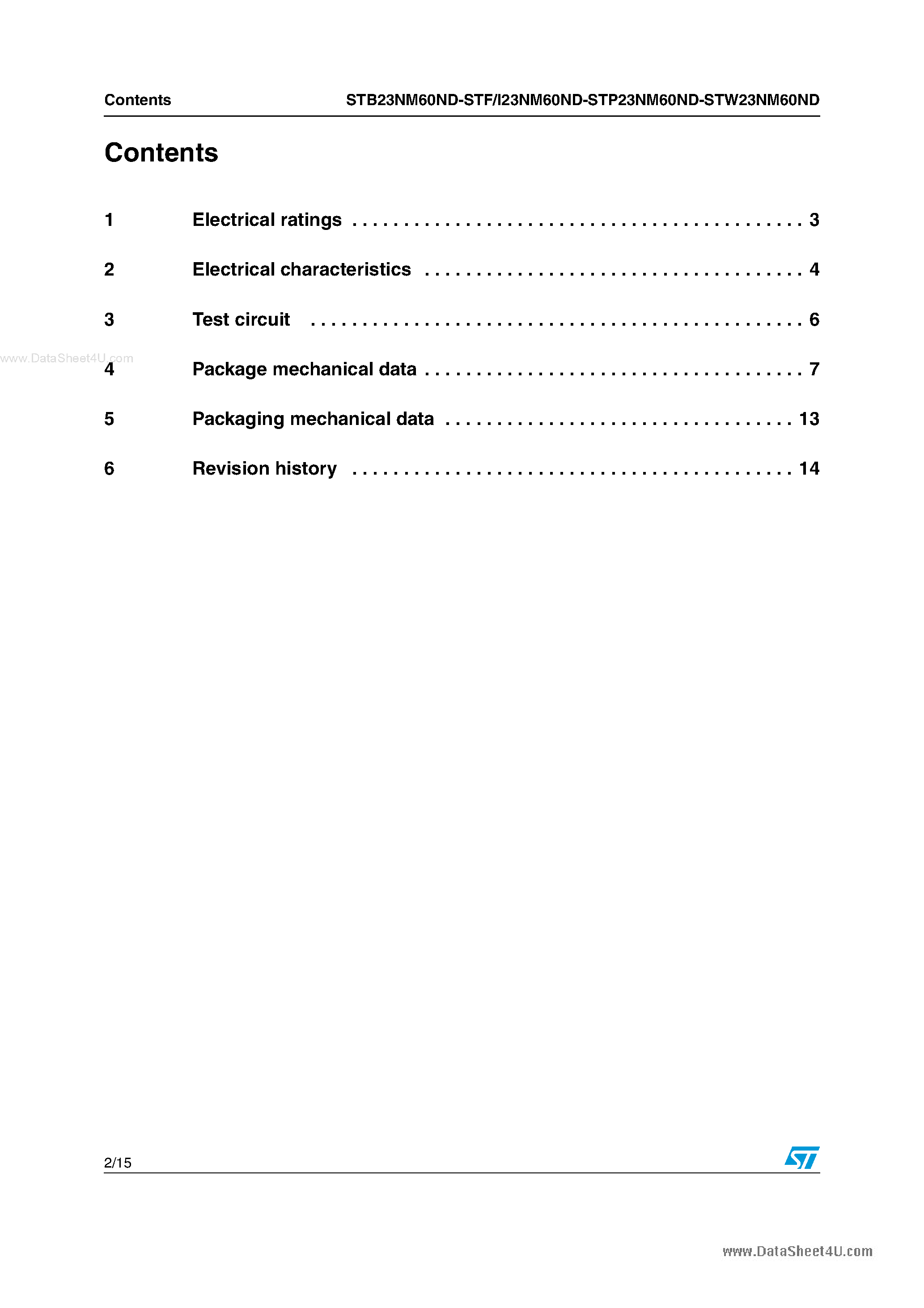 Datasheet STF23NM60ND - N-channel Power MOSFET page 2