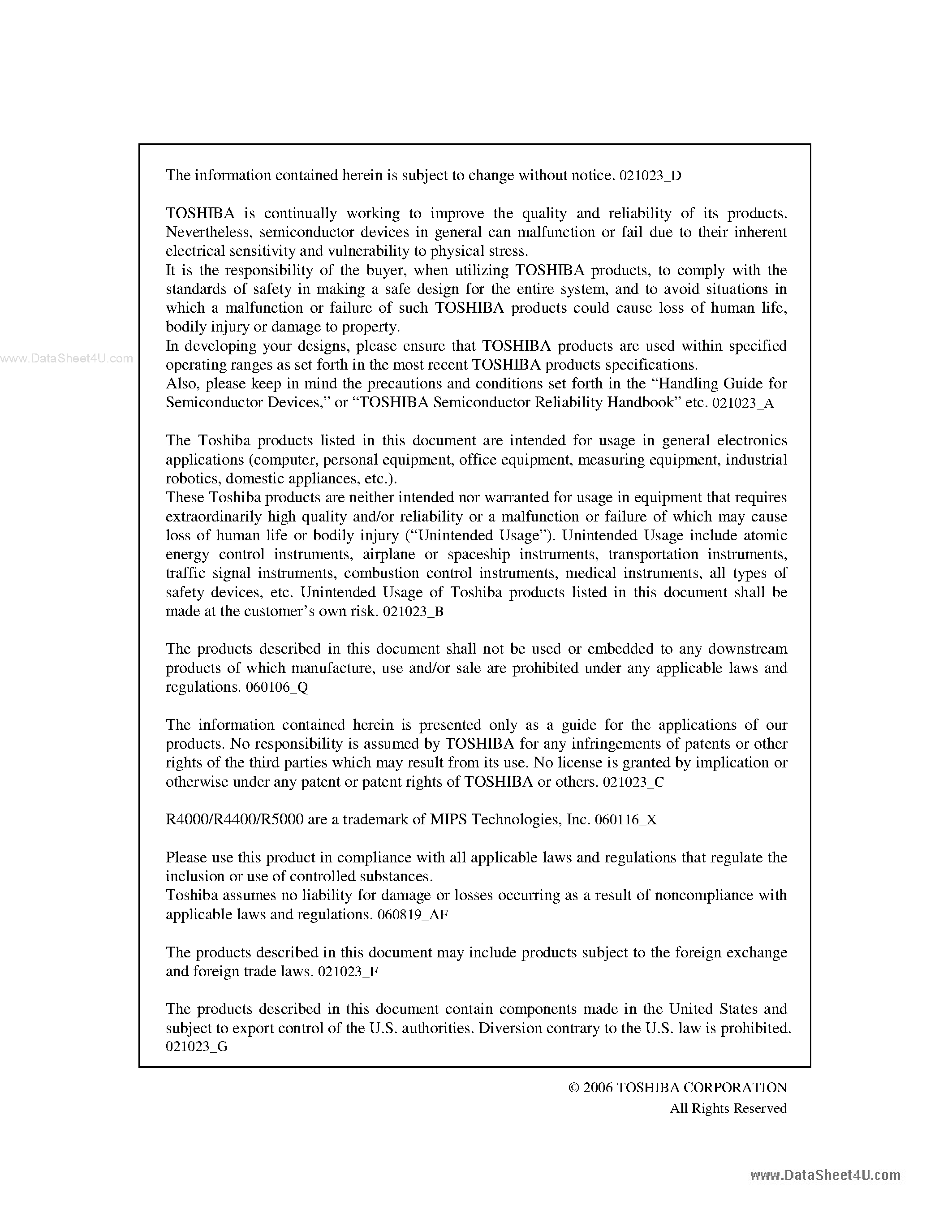 Datasheet TMPR4951B - 64-Bit TX System RISC TX49 Family page 2