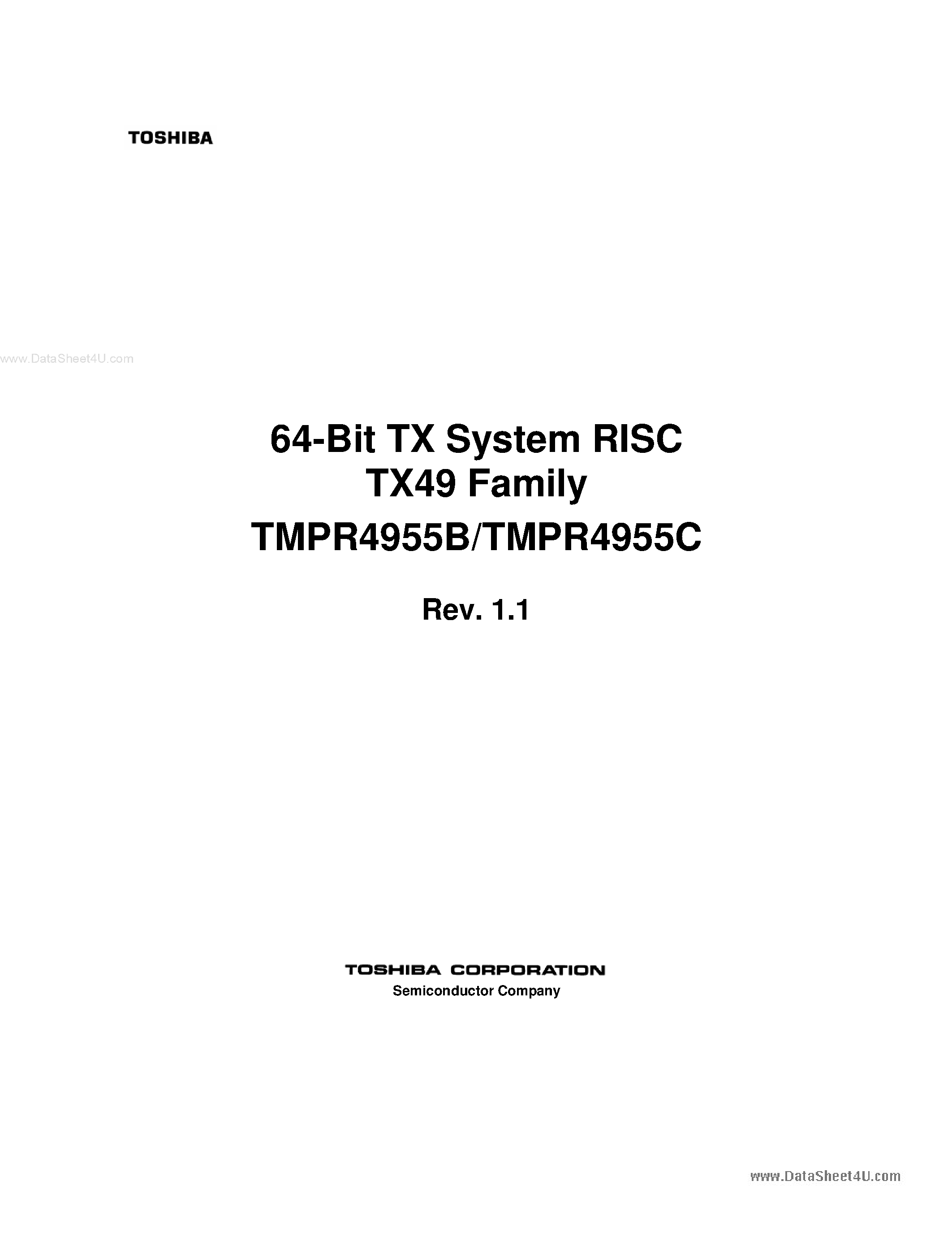 Datasheet TMPR4955B - 64-Bit TX System RISC TX49 Family page 1