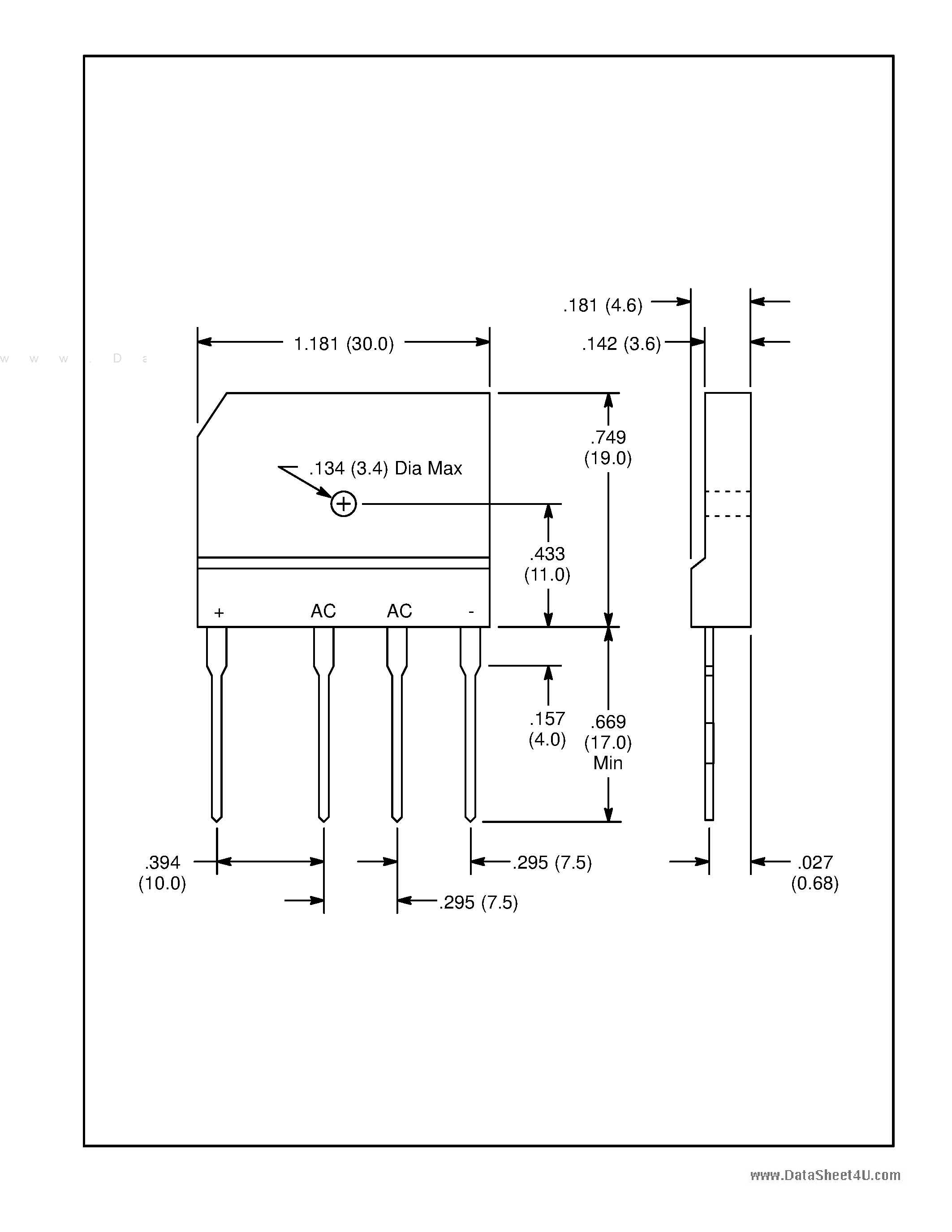 Даташит NTE5390 - (NTE5390 - NTE5394) Silicon Bridge Rectifier страница 2