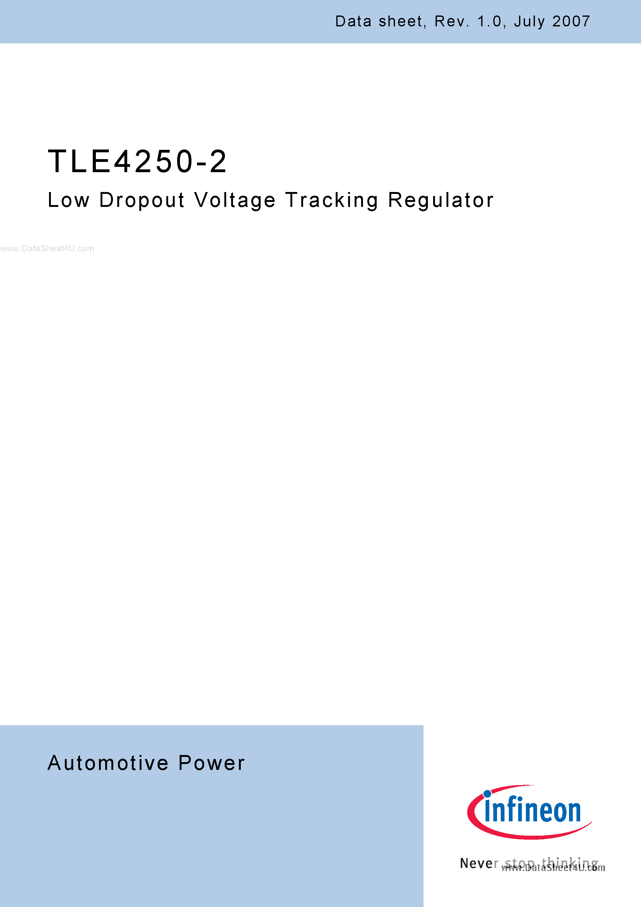 Datasheet TLE4250-2 - Low-Drop Voltage Tracking Regulator page 1