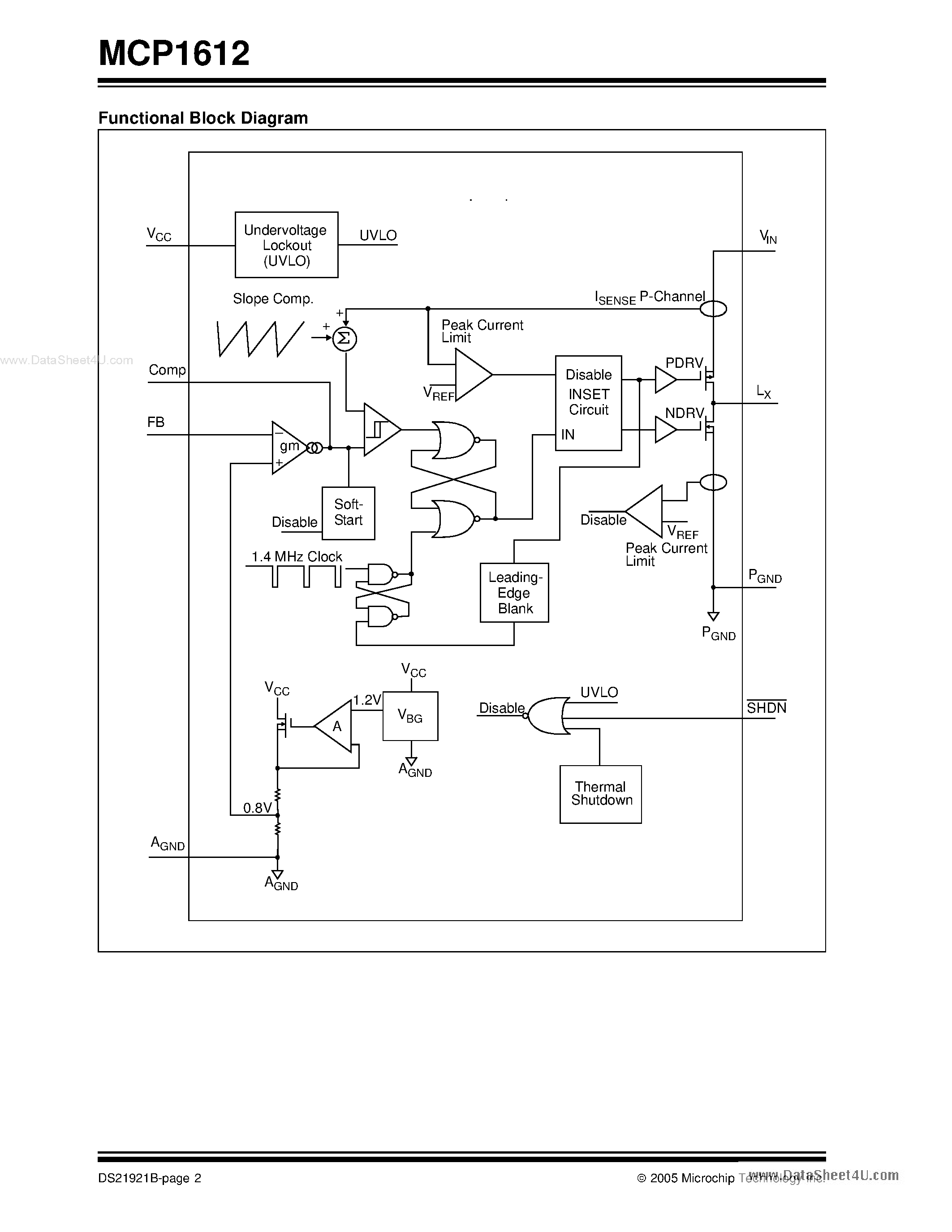 Datasheet MCP1612 - 1.4 MHz Synchronous Buck Regulator page 2