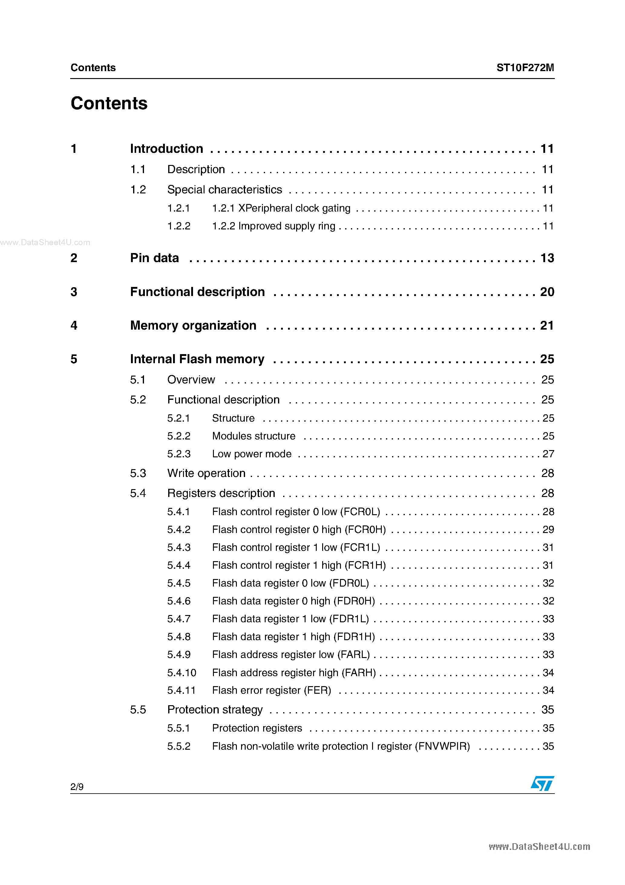 Даташит на микросхему ST10F272M страница 2 Даташит ST10F272M - 16-bit MCU страница 2