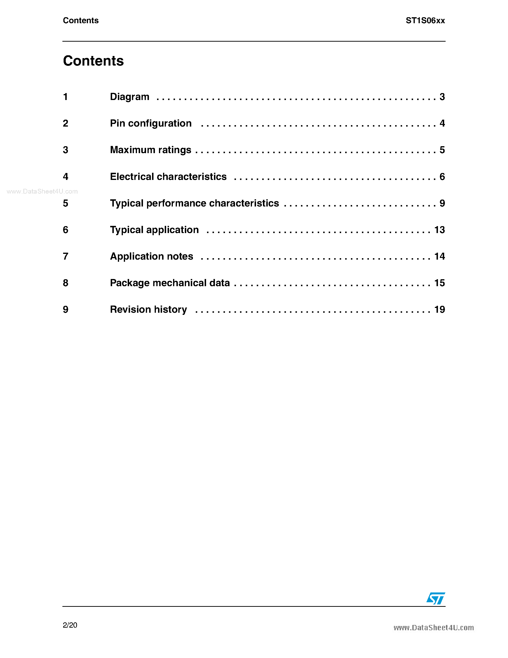 Datasheet ST1S06xx page 2 Datasheet ST1S06xx - Synchronous rectification page 2