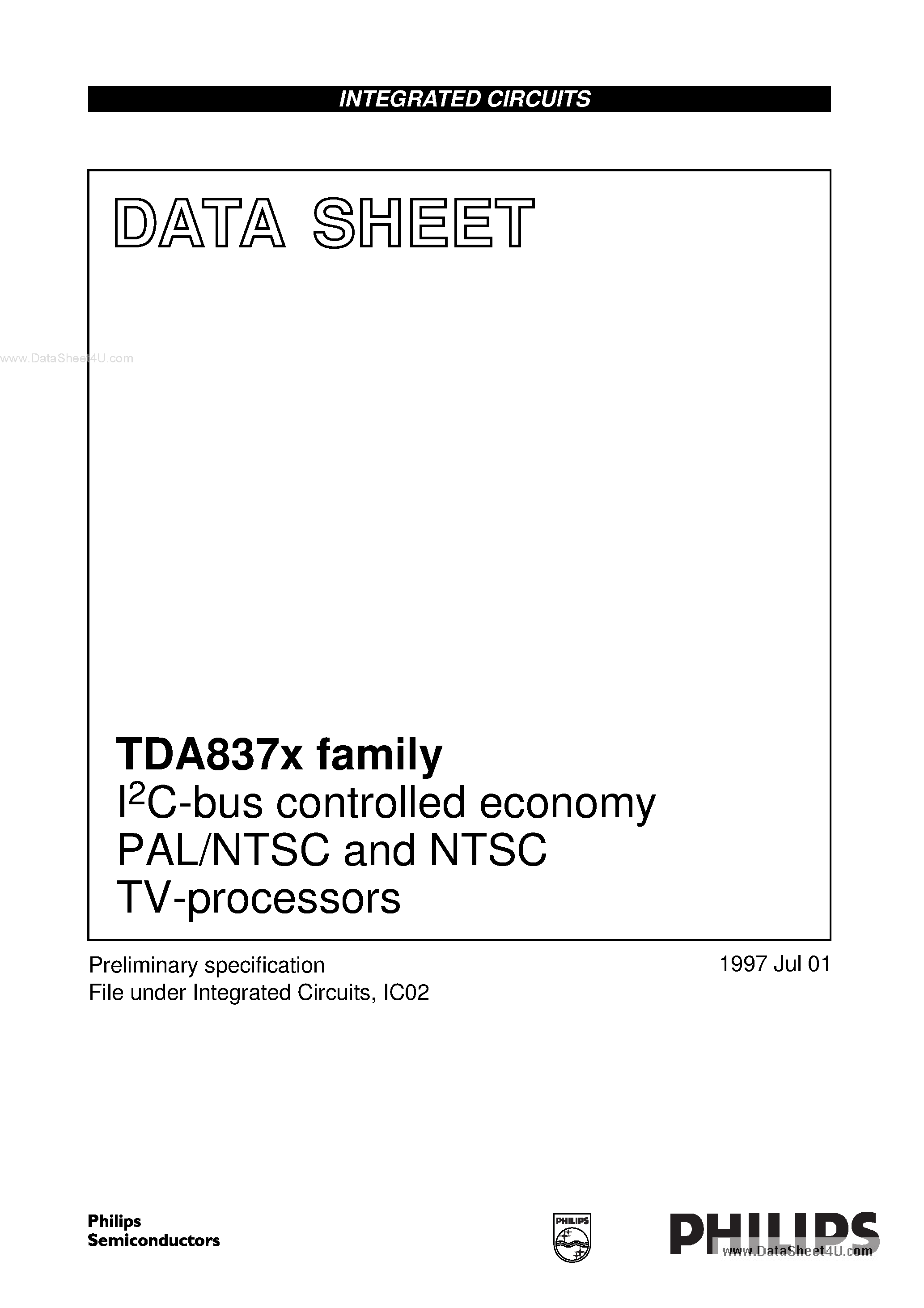 Datasheet 8374C page 1 Datasheet 8374C - Search -----> TDA8374C page 1