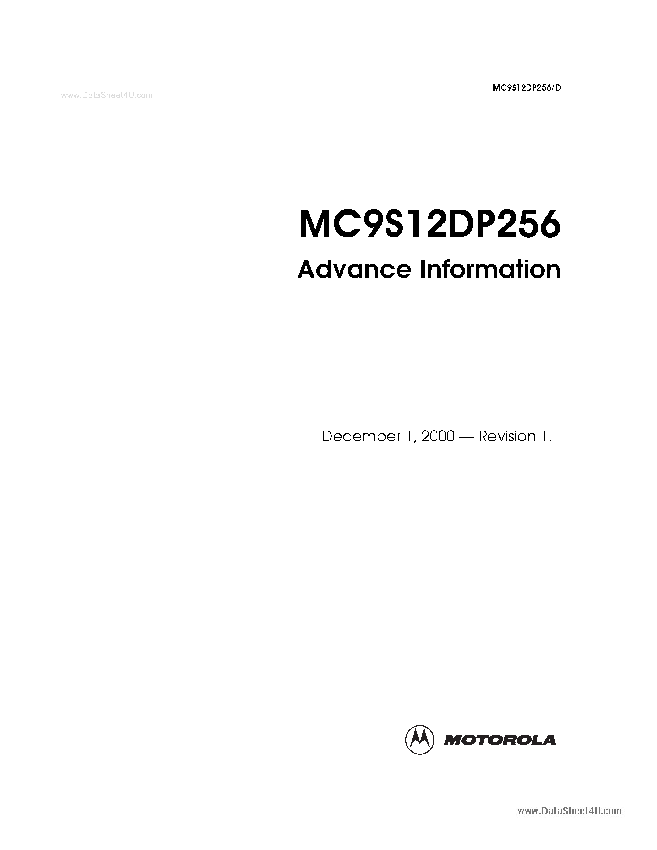 Даташит MC9S12DP256 - Advanced Manual страница 1