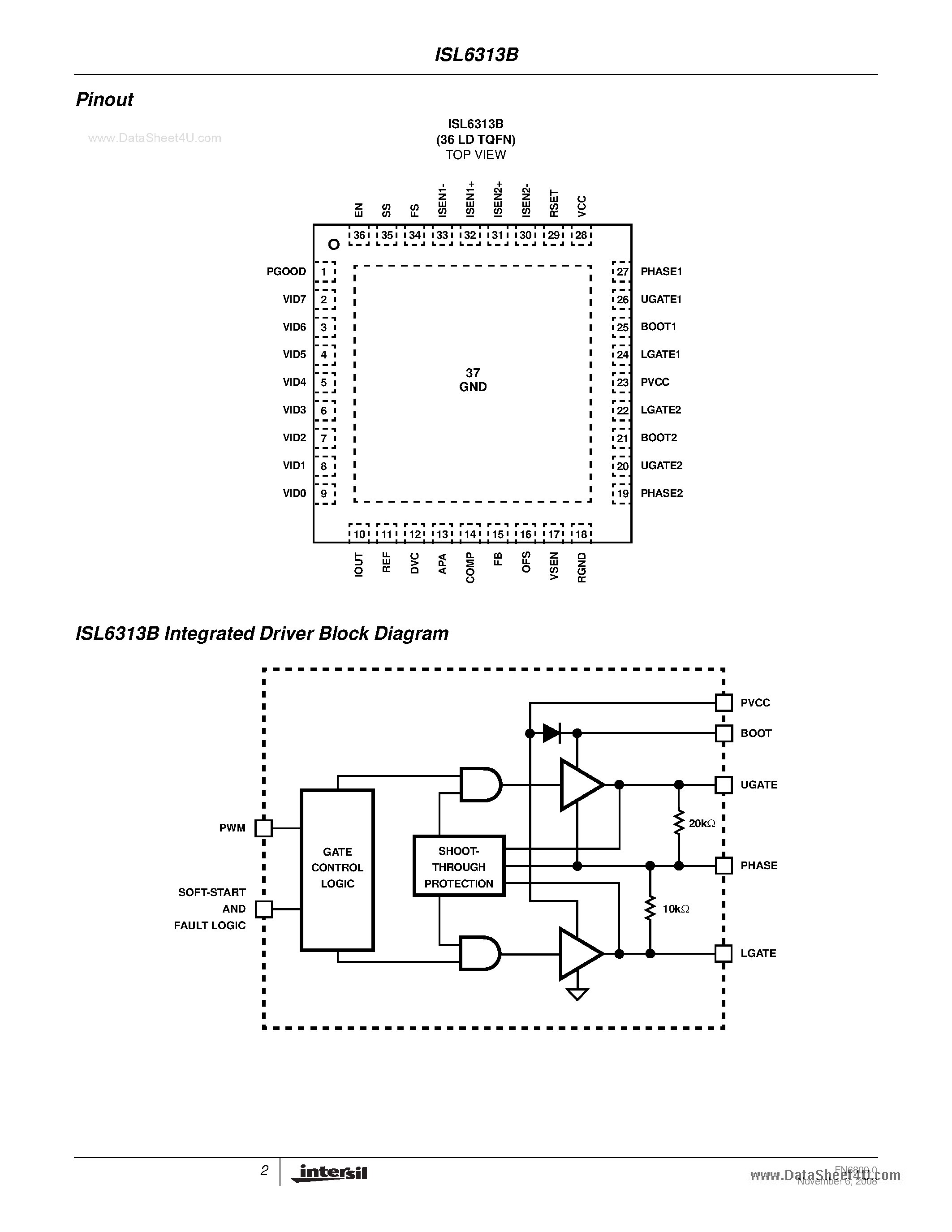Datasheet ISL6313B - Two-Phase Buck PWM Controller page 2