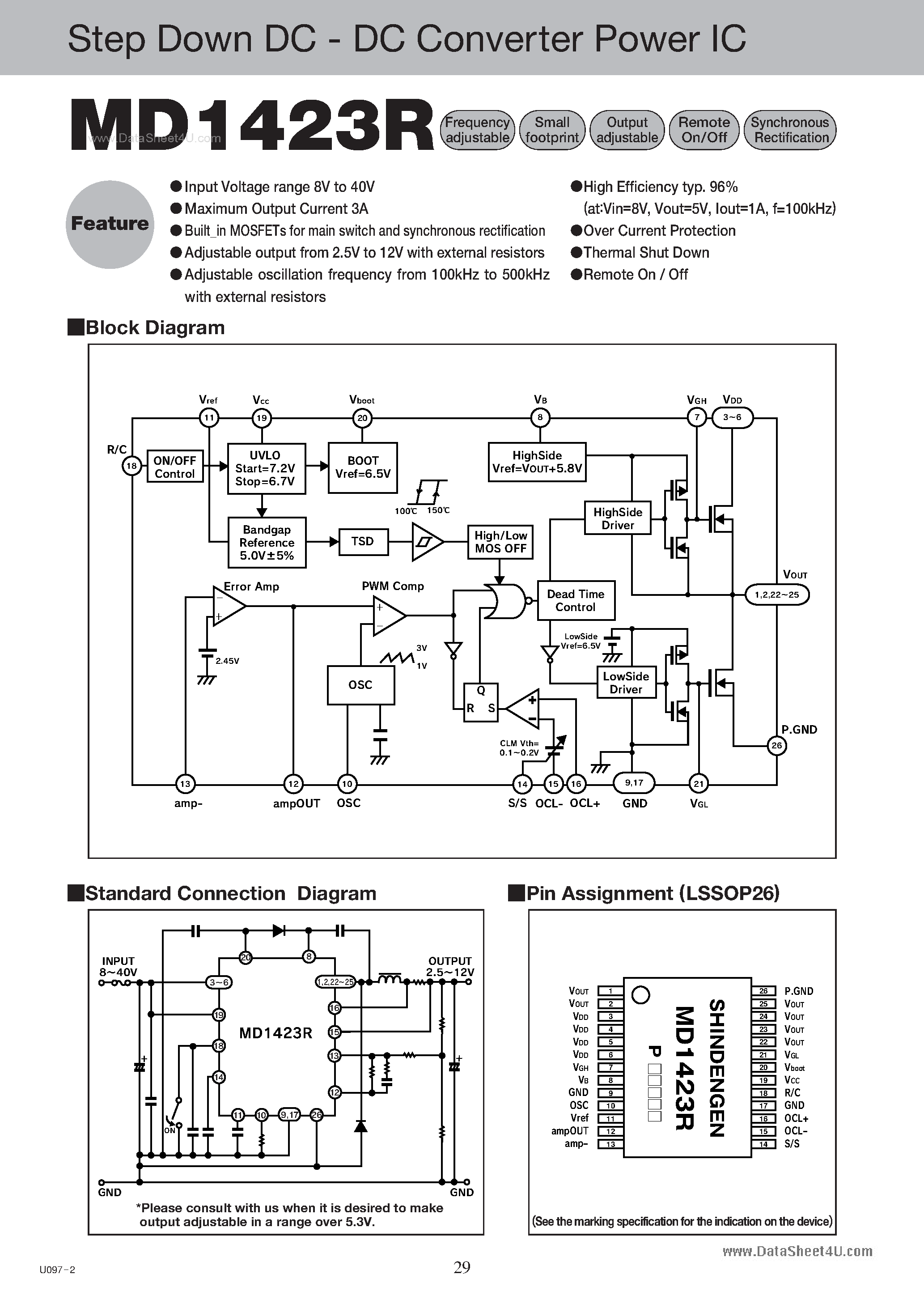 Datasheet MD1423R - Step Down DC - DC Converter Power IC page 1
