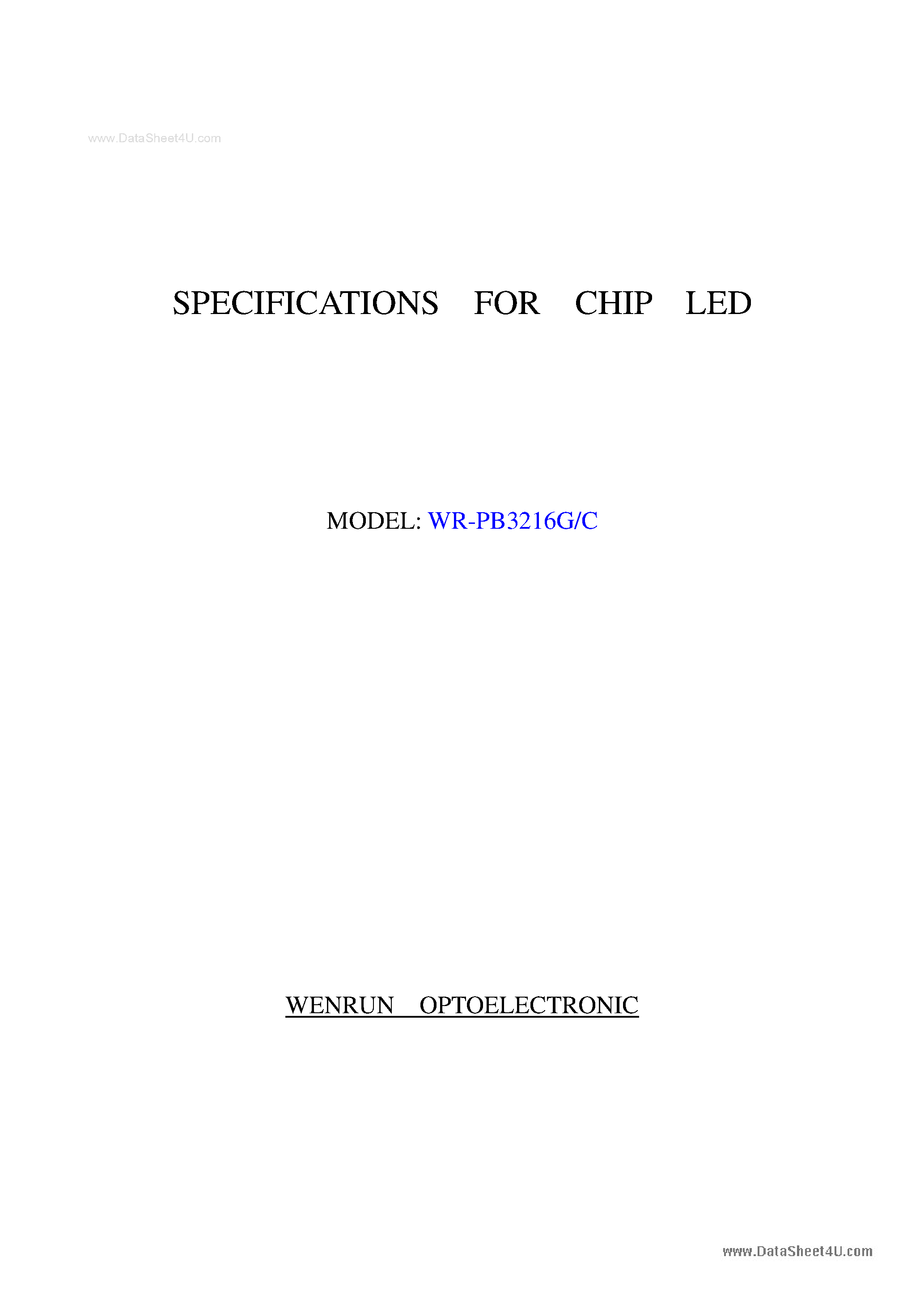 Datasheet WR-PB3216G/C - Chip LED page 1