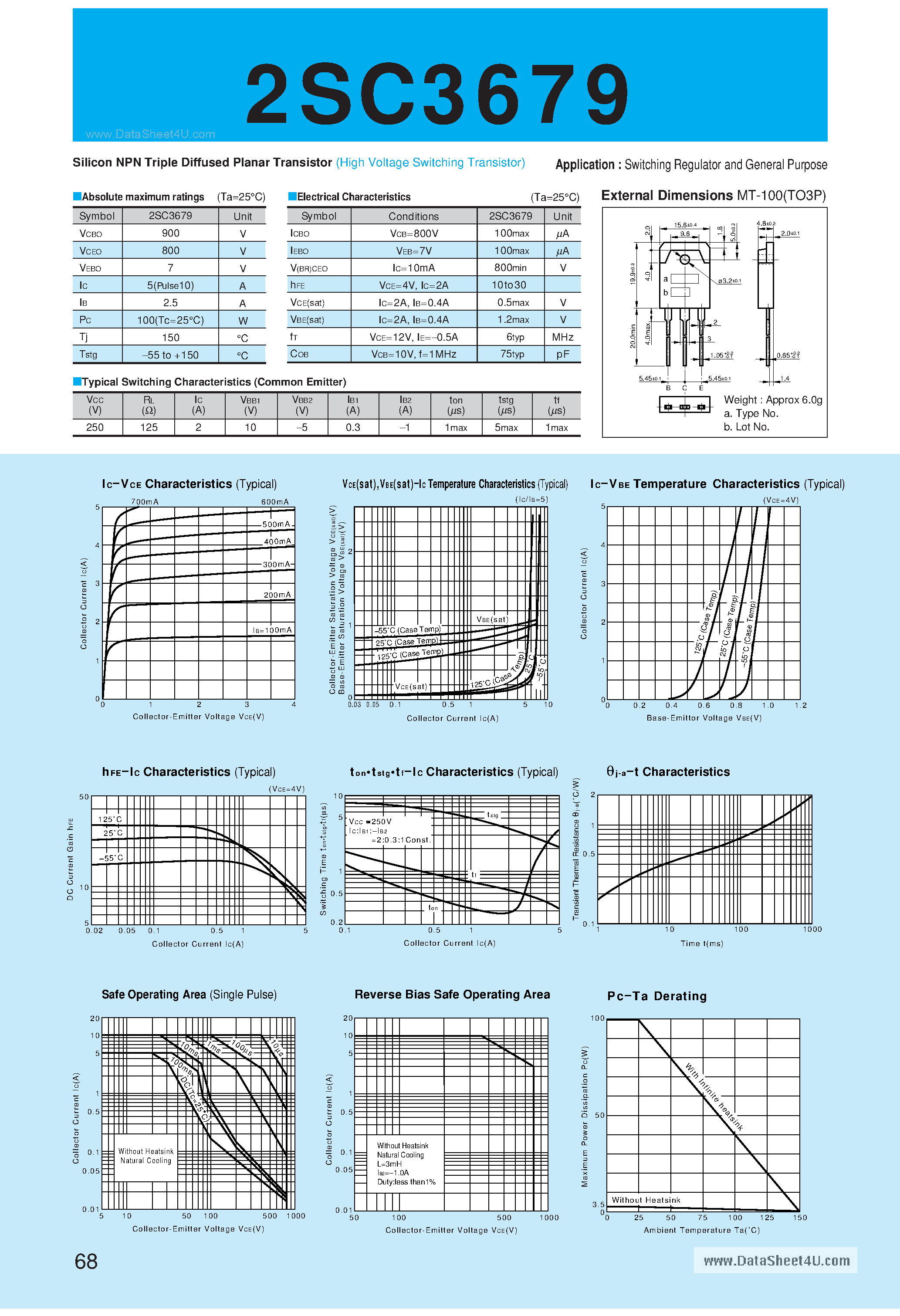 Datasheet C3679 - Search -----> 2SC3679 page 1