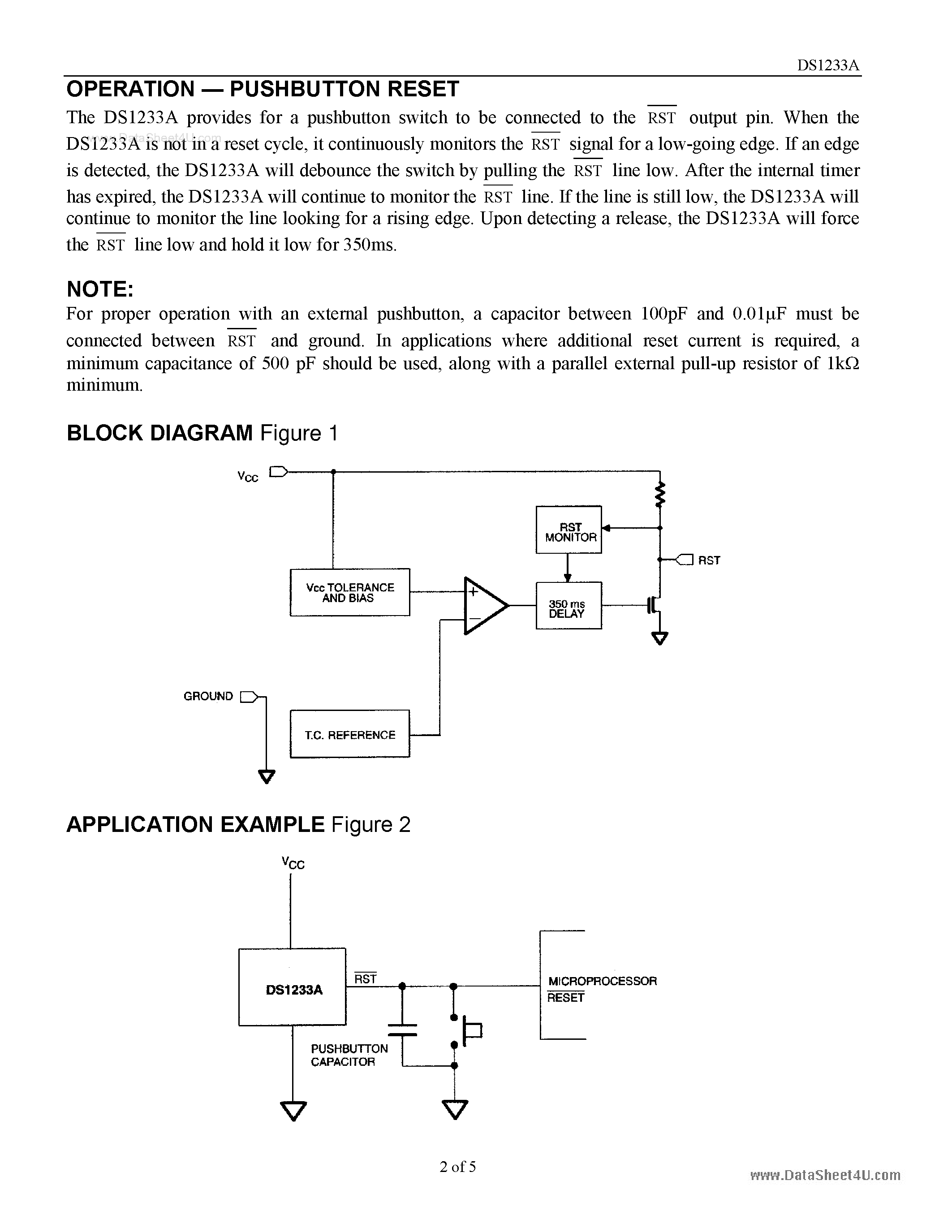 Datasheet DS1833A page 2 Datasheet DS1833A - 3.3V EconoReset page 2