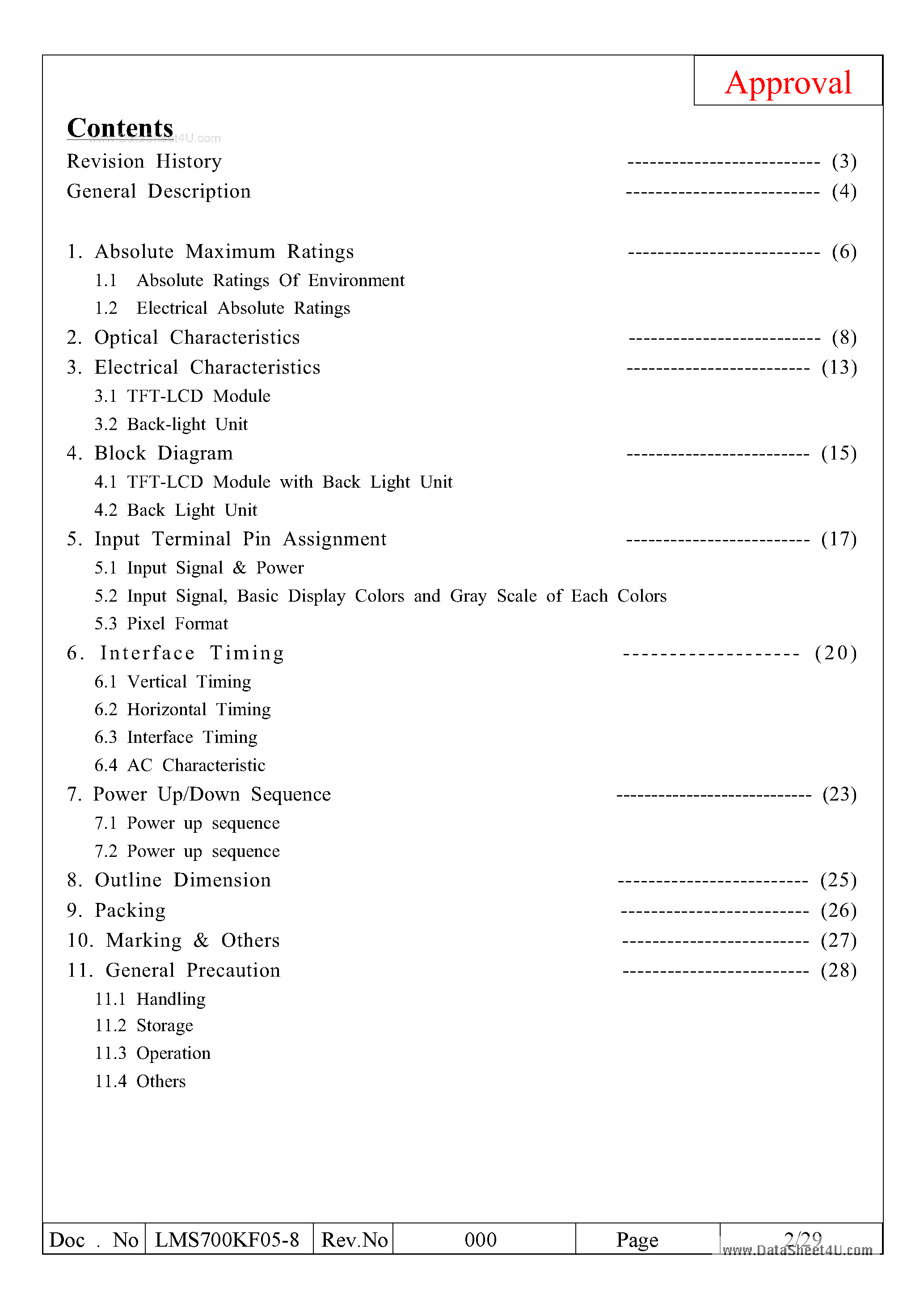 Даташит LMS700KF05-8 - Display страница 2