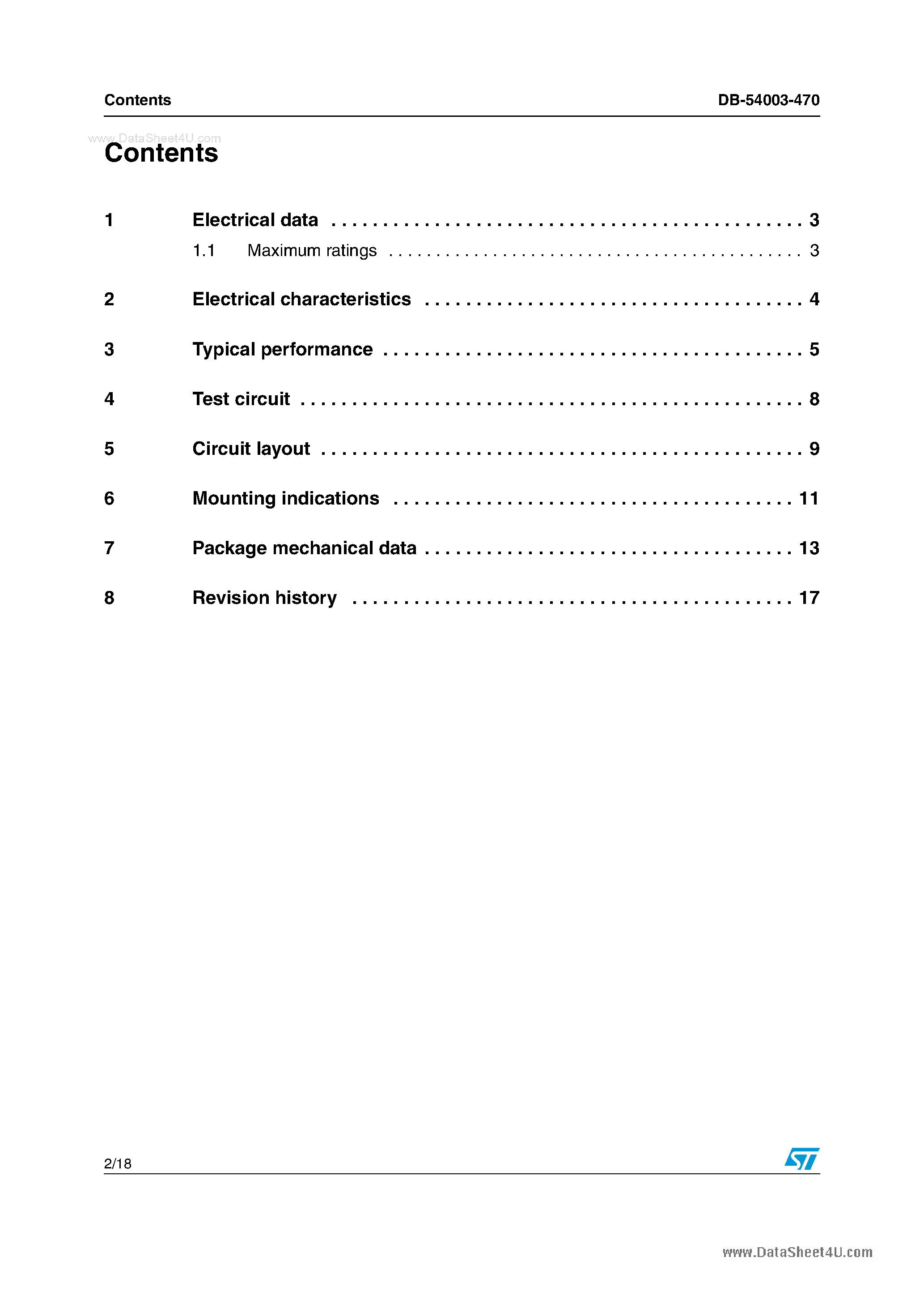 Datasheet DB-54003-470 - RF POWER amplifier using 1 x PD54003 N-Channel enhancement-mode lateral MOSFETs page 2