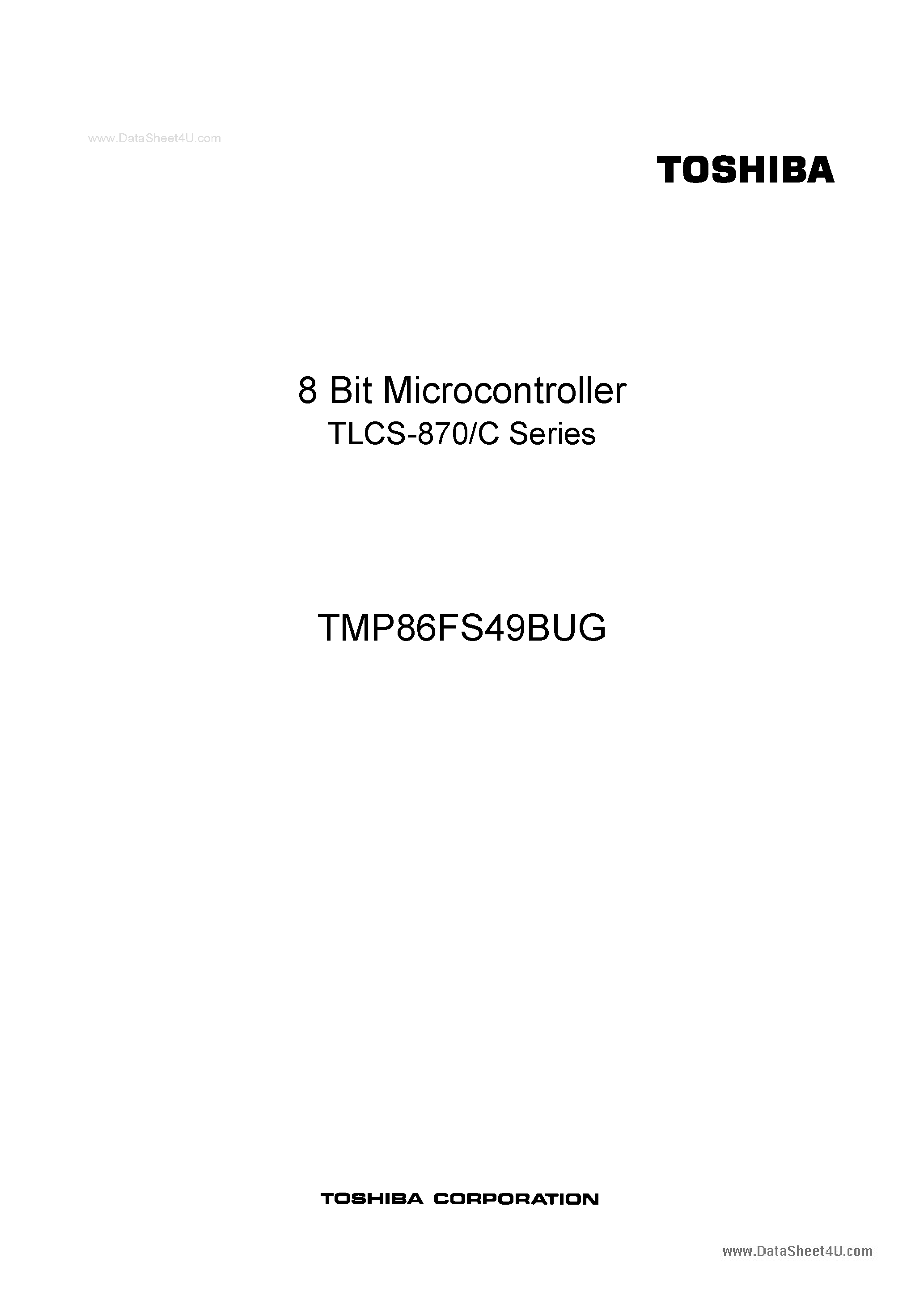 Datasheet TMP86FS49BUG - 8-Bit Microcontroller page 1