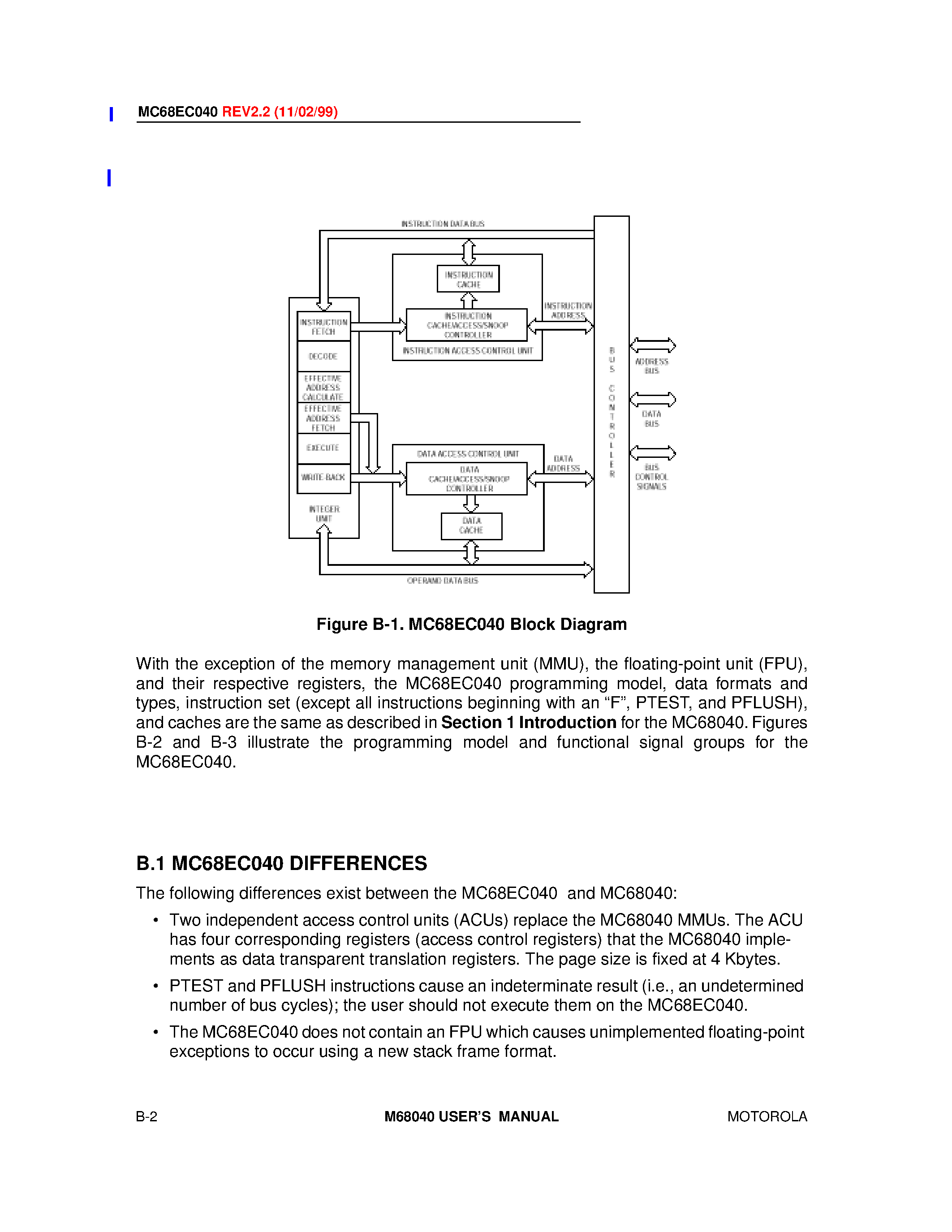 Datasheet MC68EC040 - Microprocessor page 2