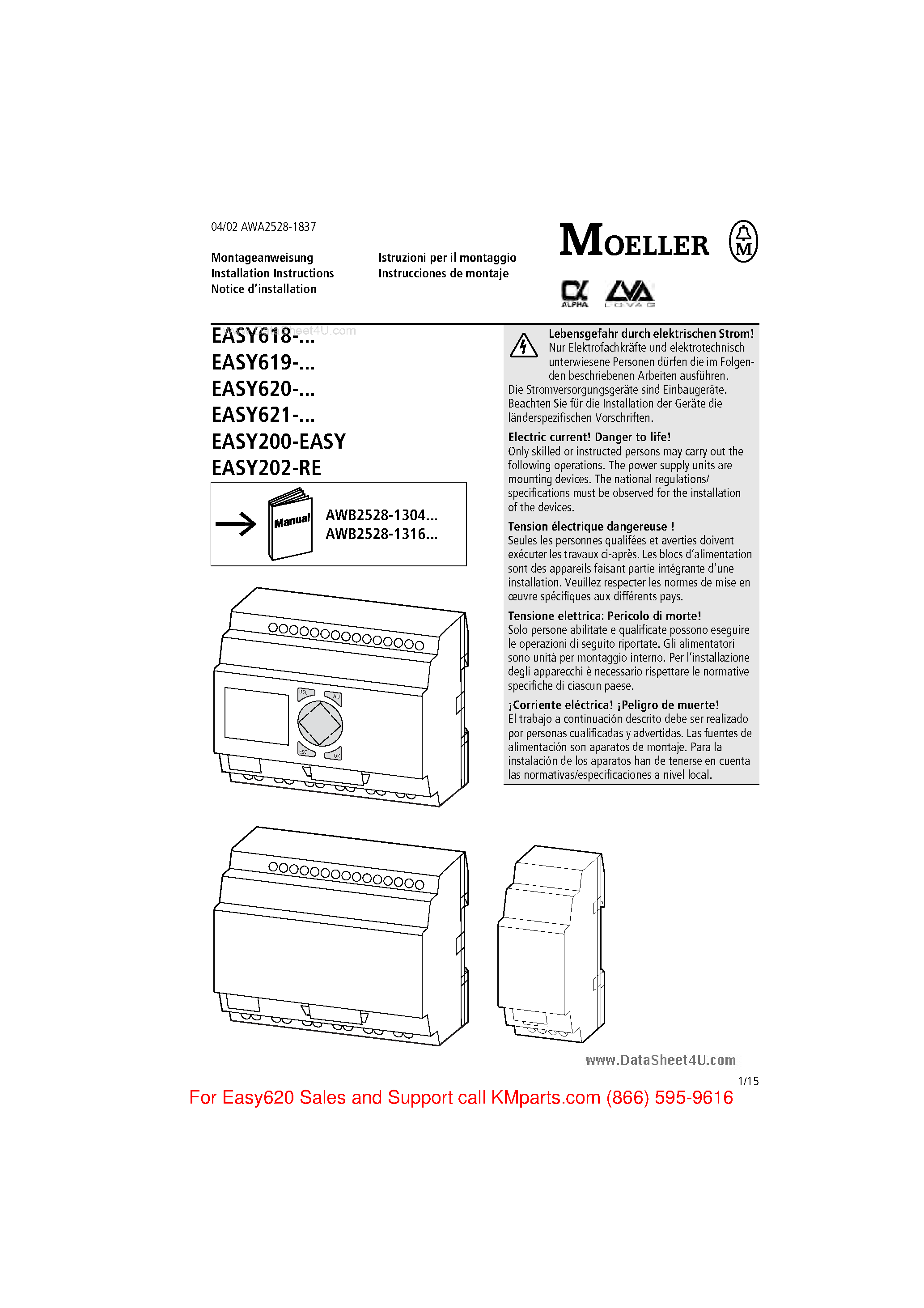 Даташит EASY200 - easy Control relay страница 1