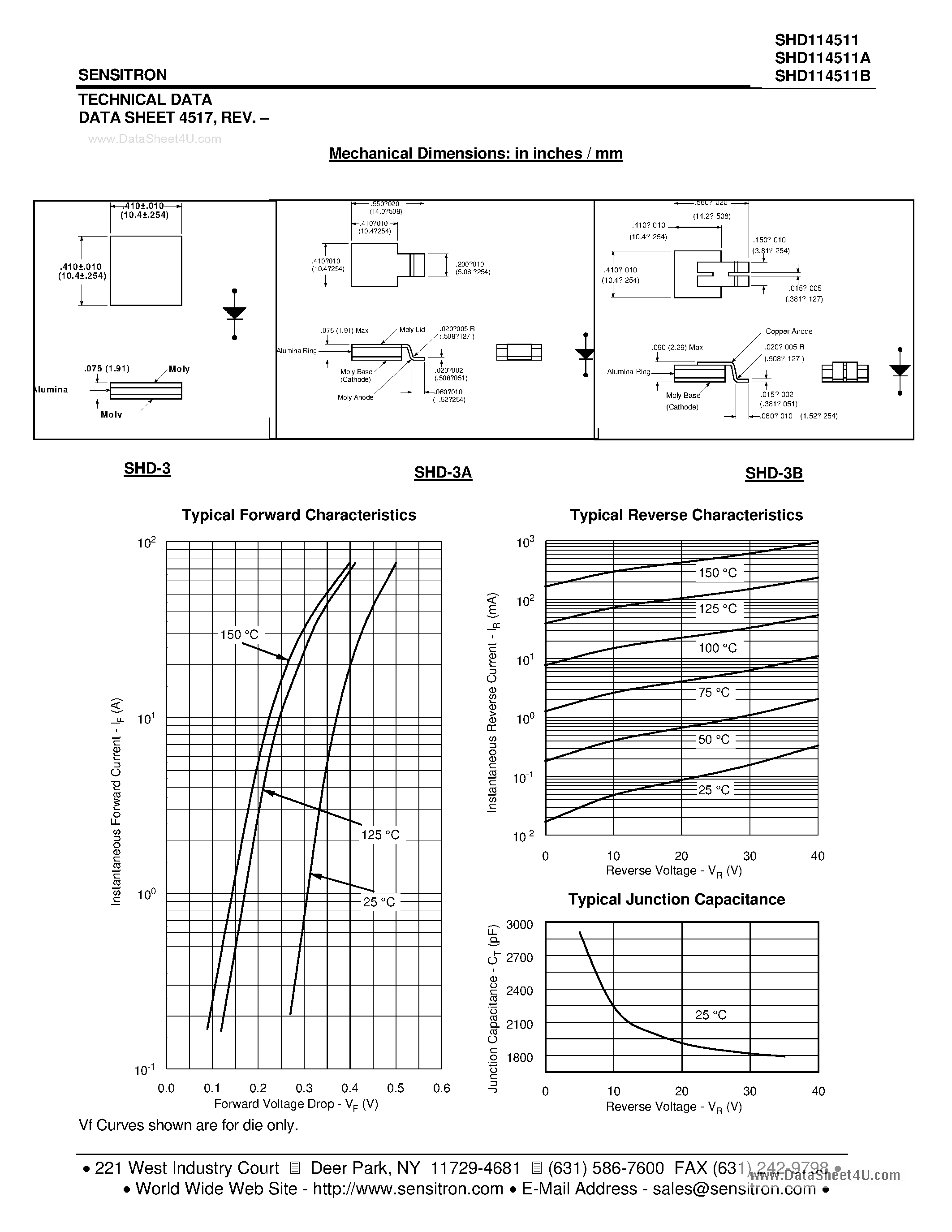 Datasheet SHD114511 page 2 Datasheet SHD114511 - POWER SCHOTTKY RECTIFIER LOW REVERSE LEAKAGE page 2