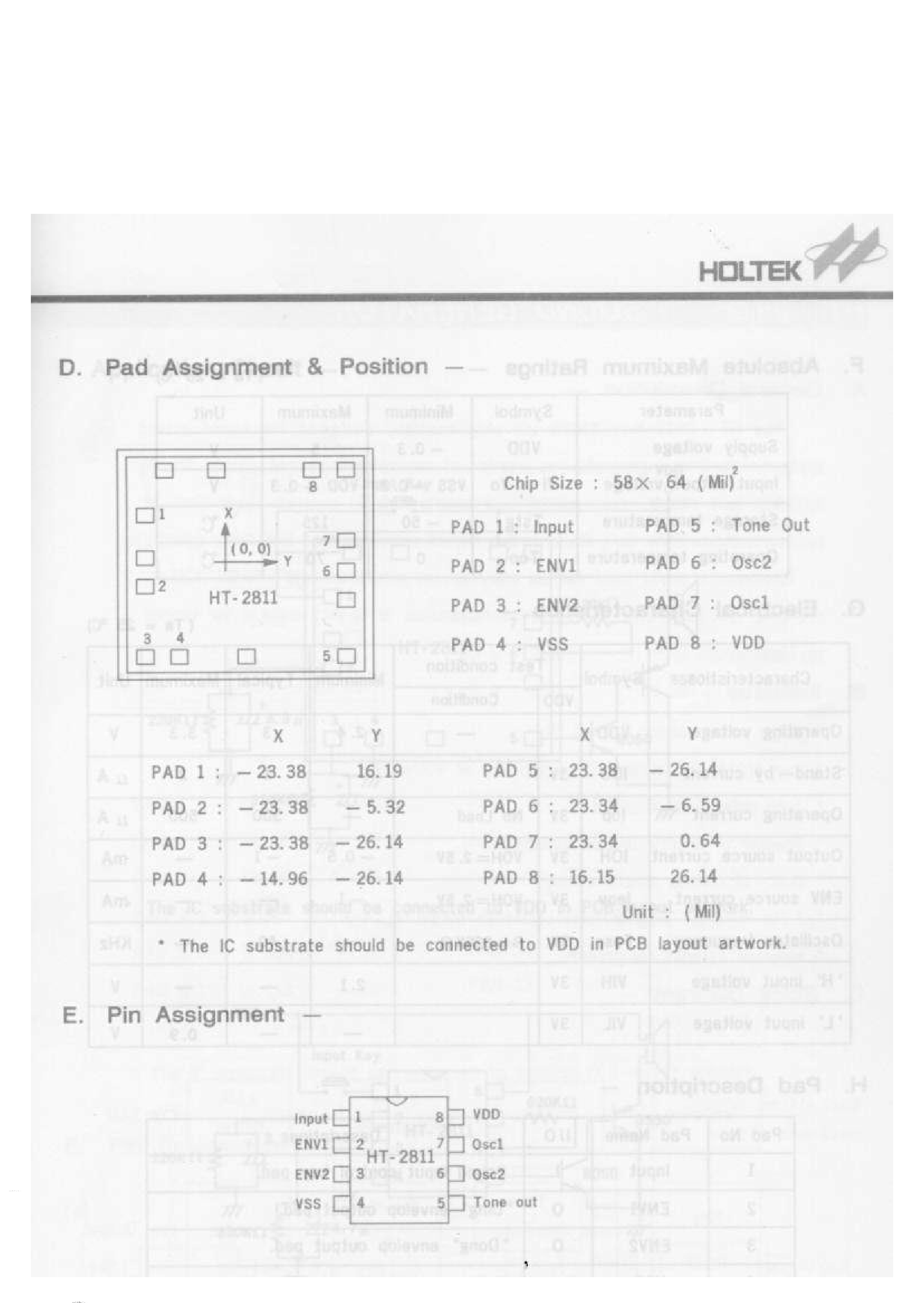 Даташит HT-2811 - Ding Dong Door Bell страница 2