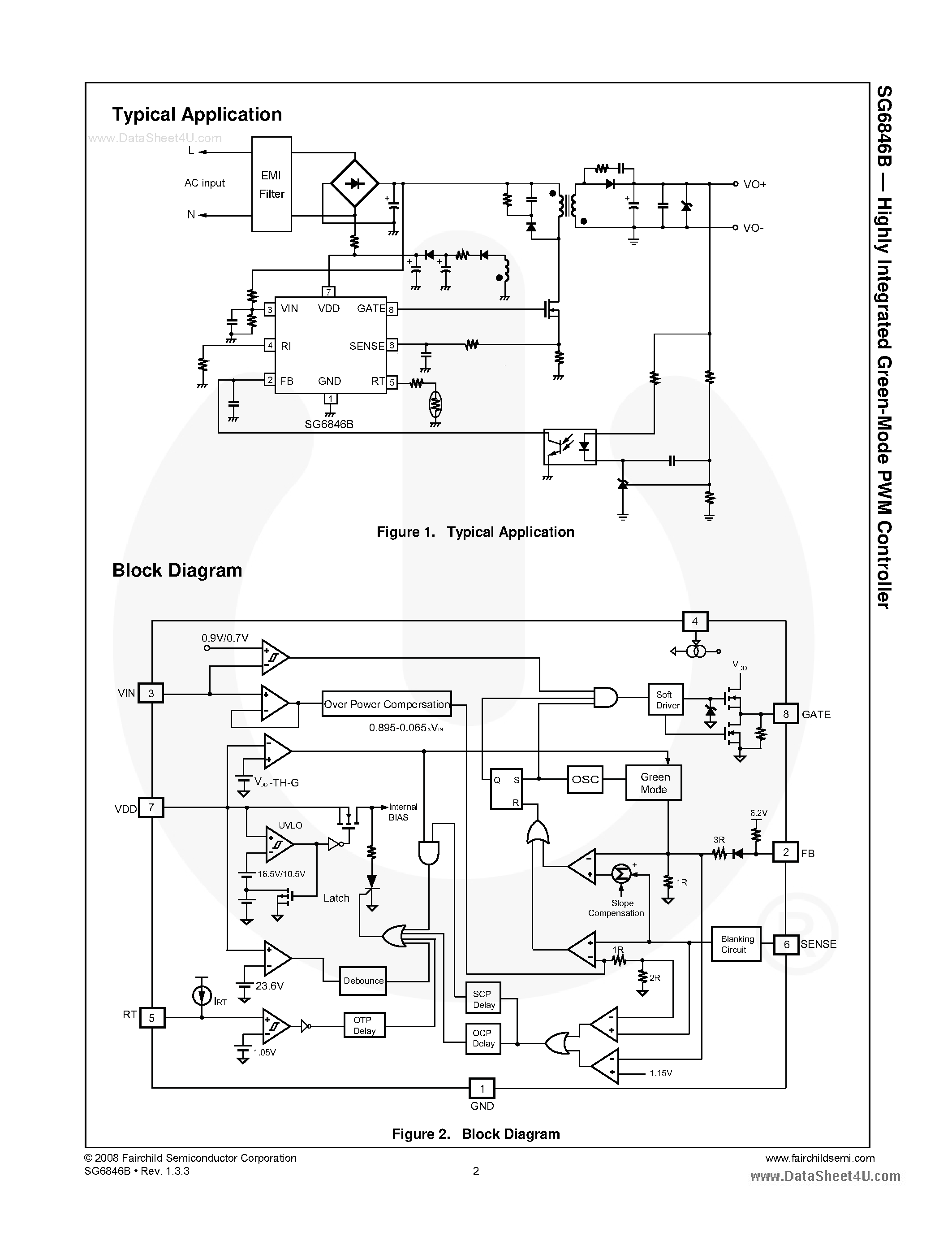 Datasheet SG6846B - Highly Integrated Green-Mode PWM Controller page 2