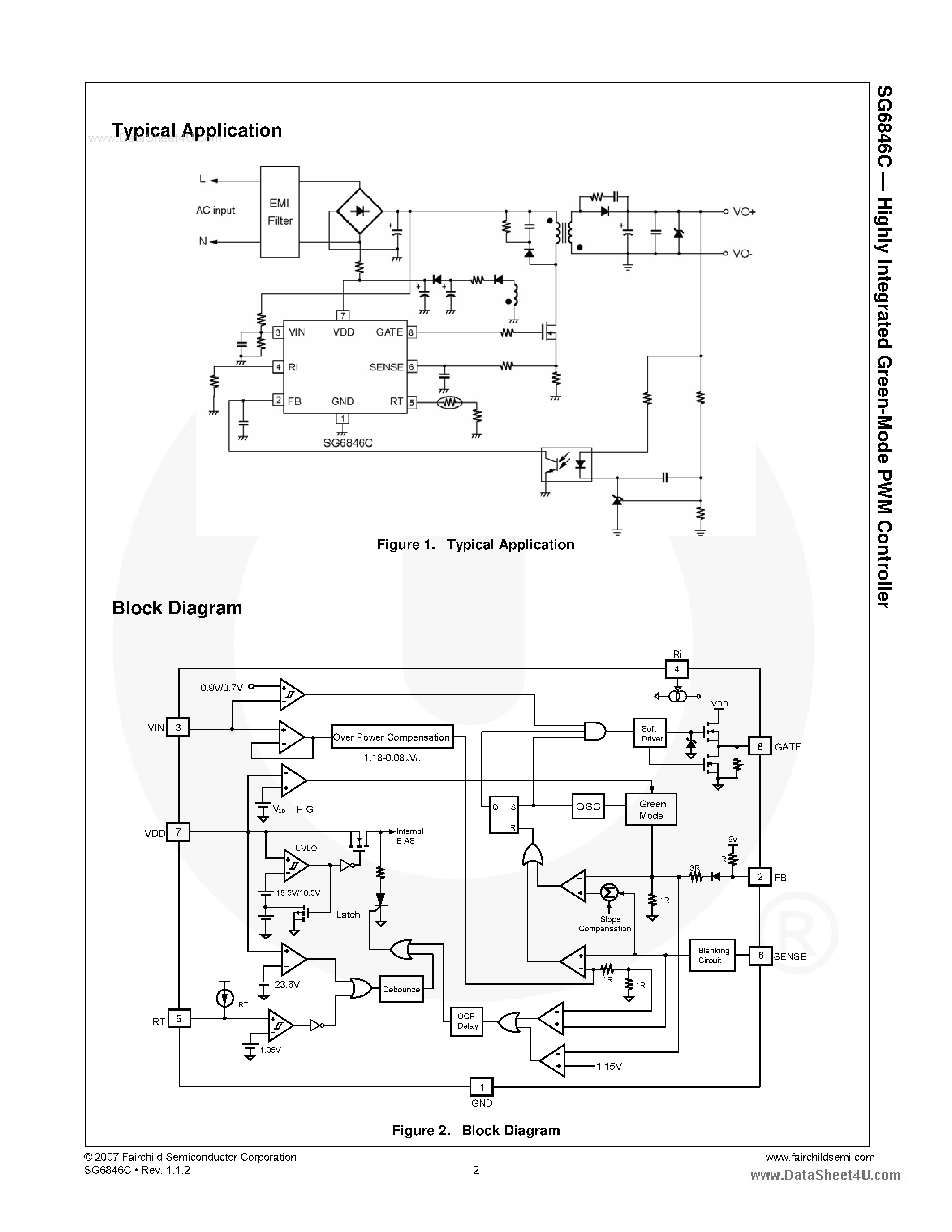 Datasheet SG6846C - Highly Integrated Green-Mode PWM Controller page 2