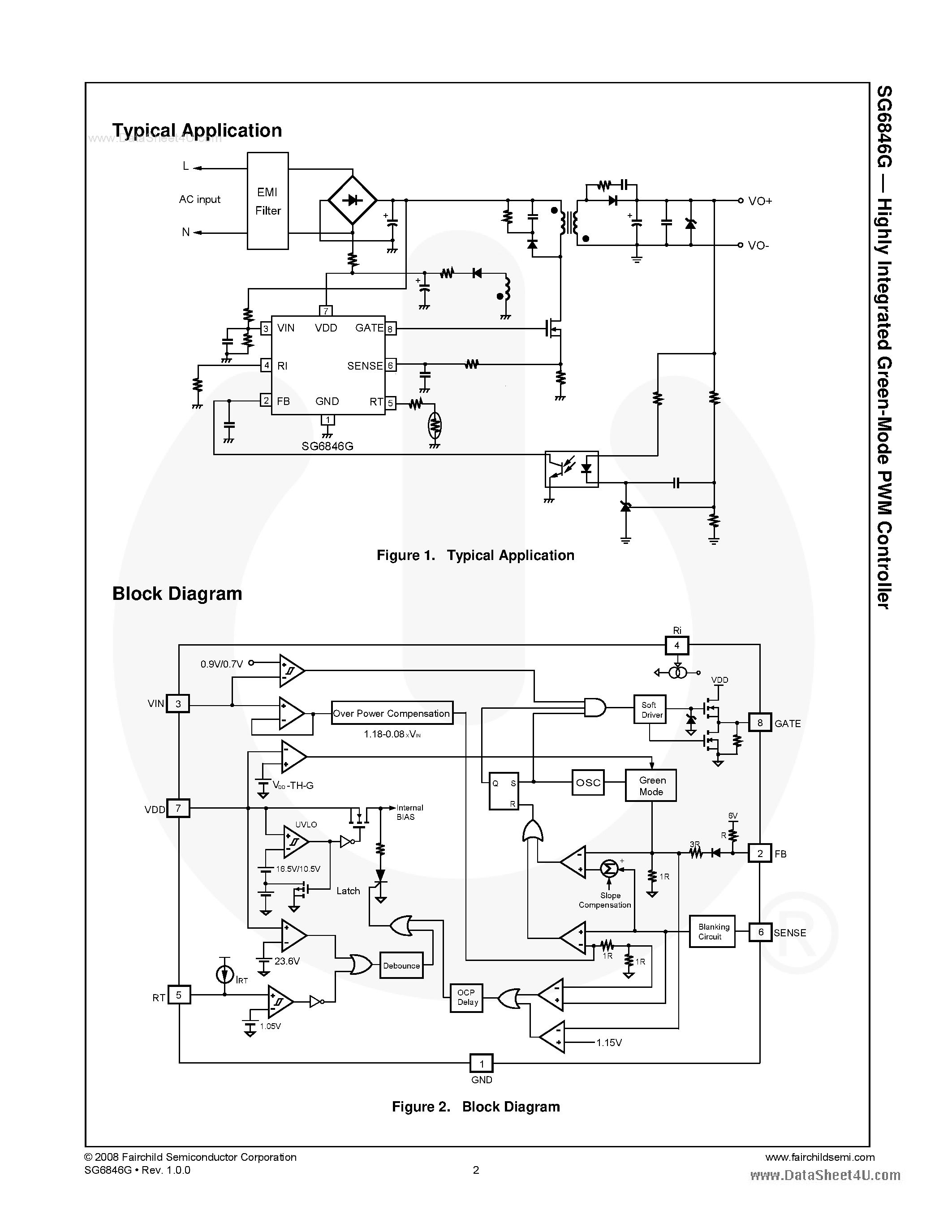 Datasheet SG6846G page 2 Datasheet SG6846G - Highly Integrated Green-Mode PWM Controller page 2
