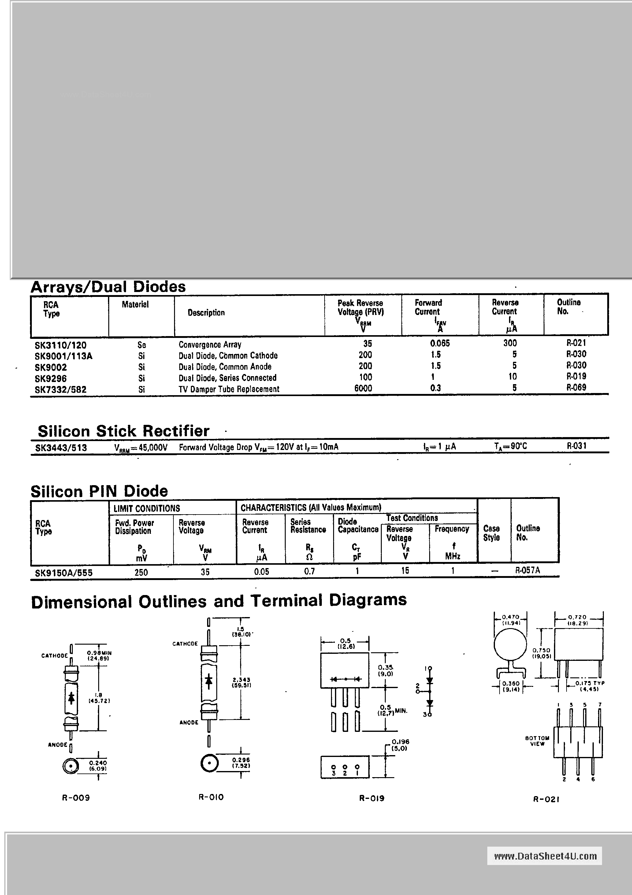 Datasheet SK3110 page 1 Datasheet SK3110 - (SK3110 / SK3120) High Voltage Rectifiers page 1