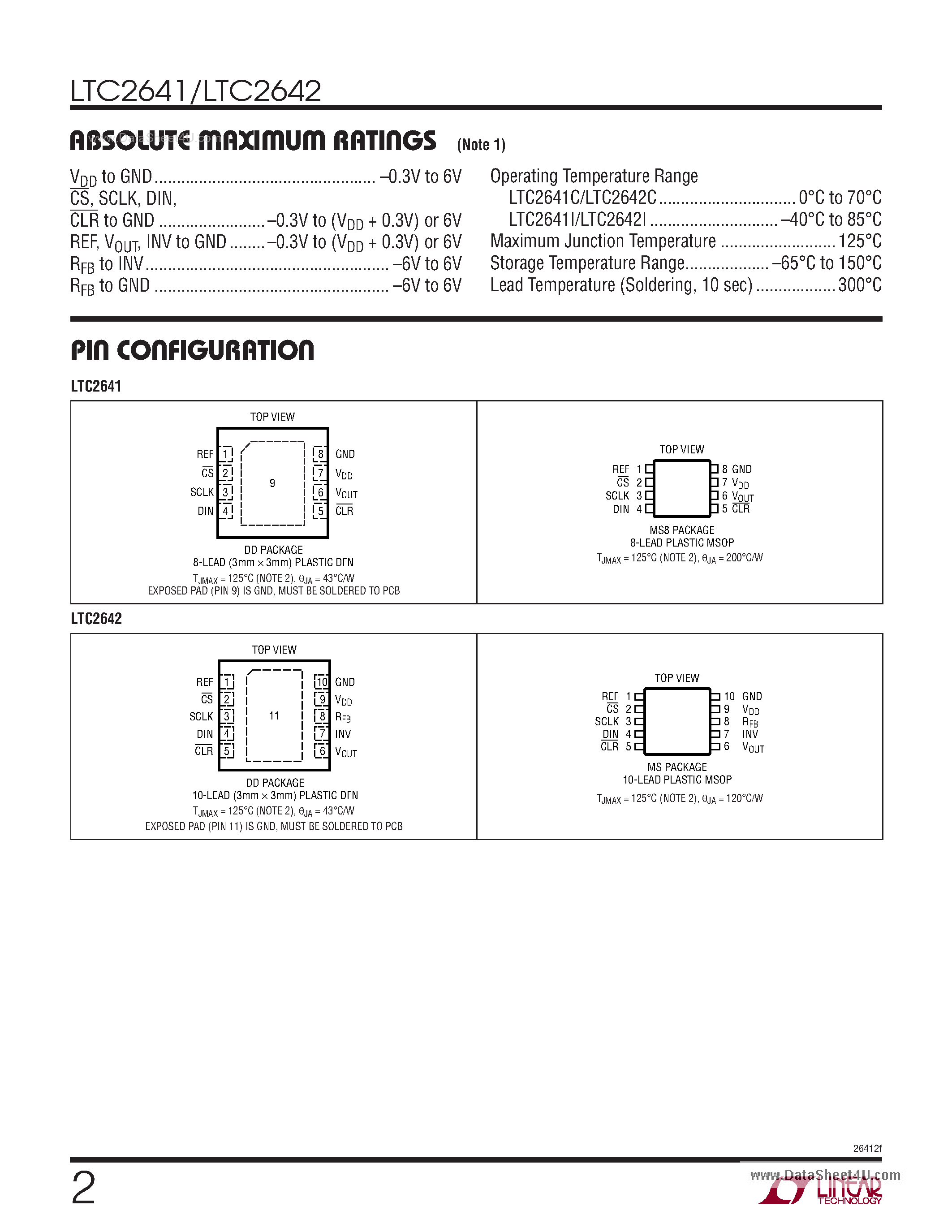 Datasheet LTC2641 - (LTC2641 / LTC2642) 16-/14-/12-Bit VOUT DACs page 2