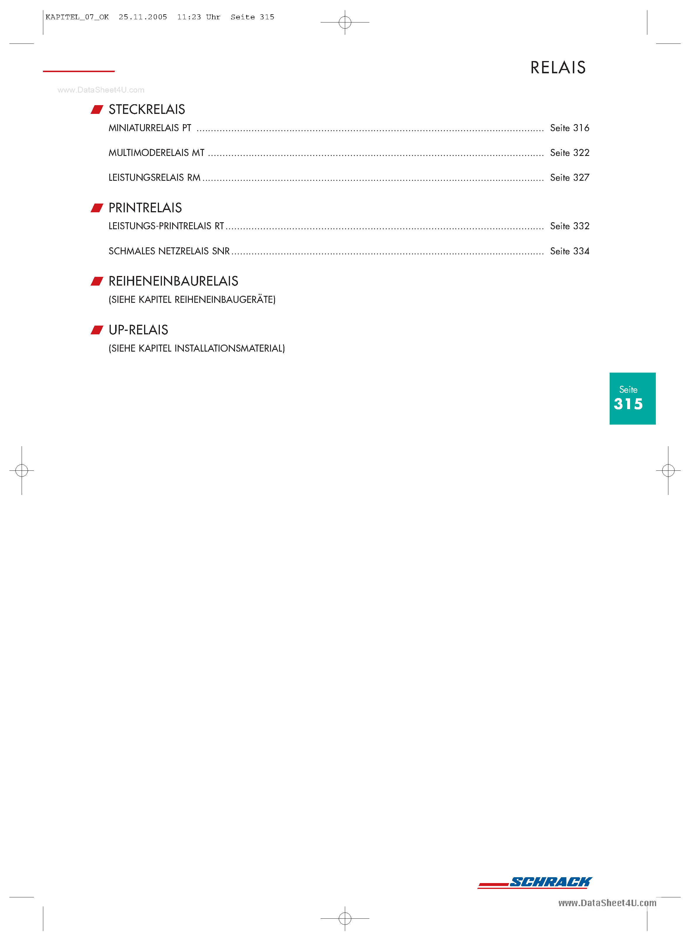 Datasheet YPT78704 - Relay page 1