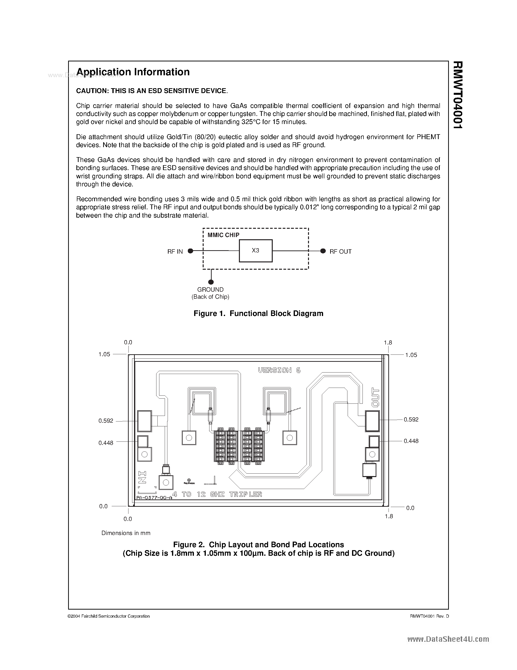 Datasheet RMWT04001 - 4/12 GHZ Tripler page 2