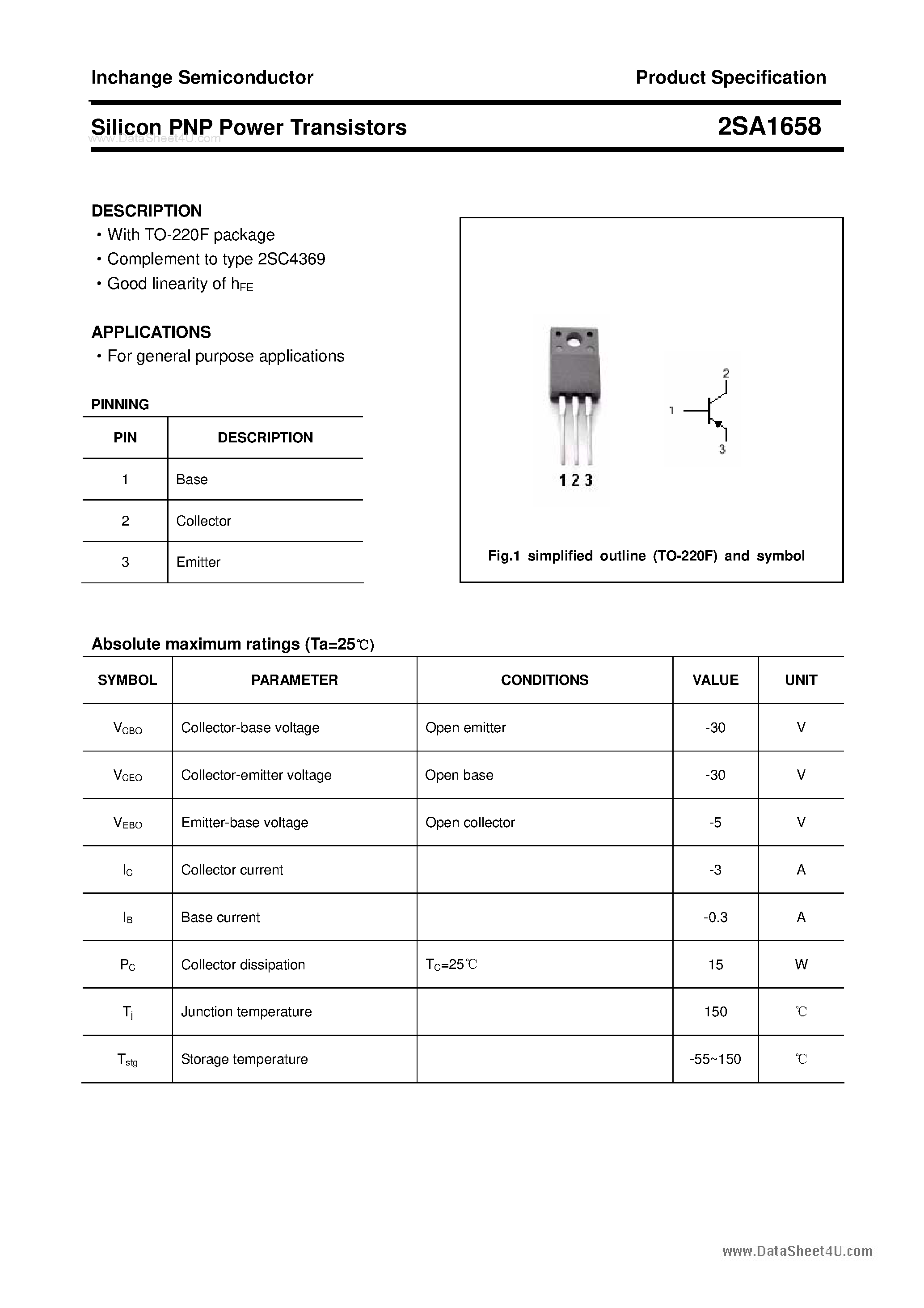 Даташит на микросхему A1658 страница 1 Даташит A1658 - Search -----> 2SA1658 страница 1