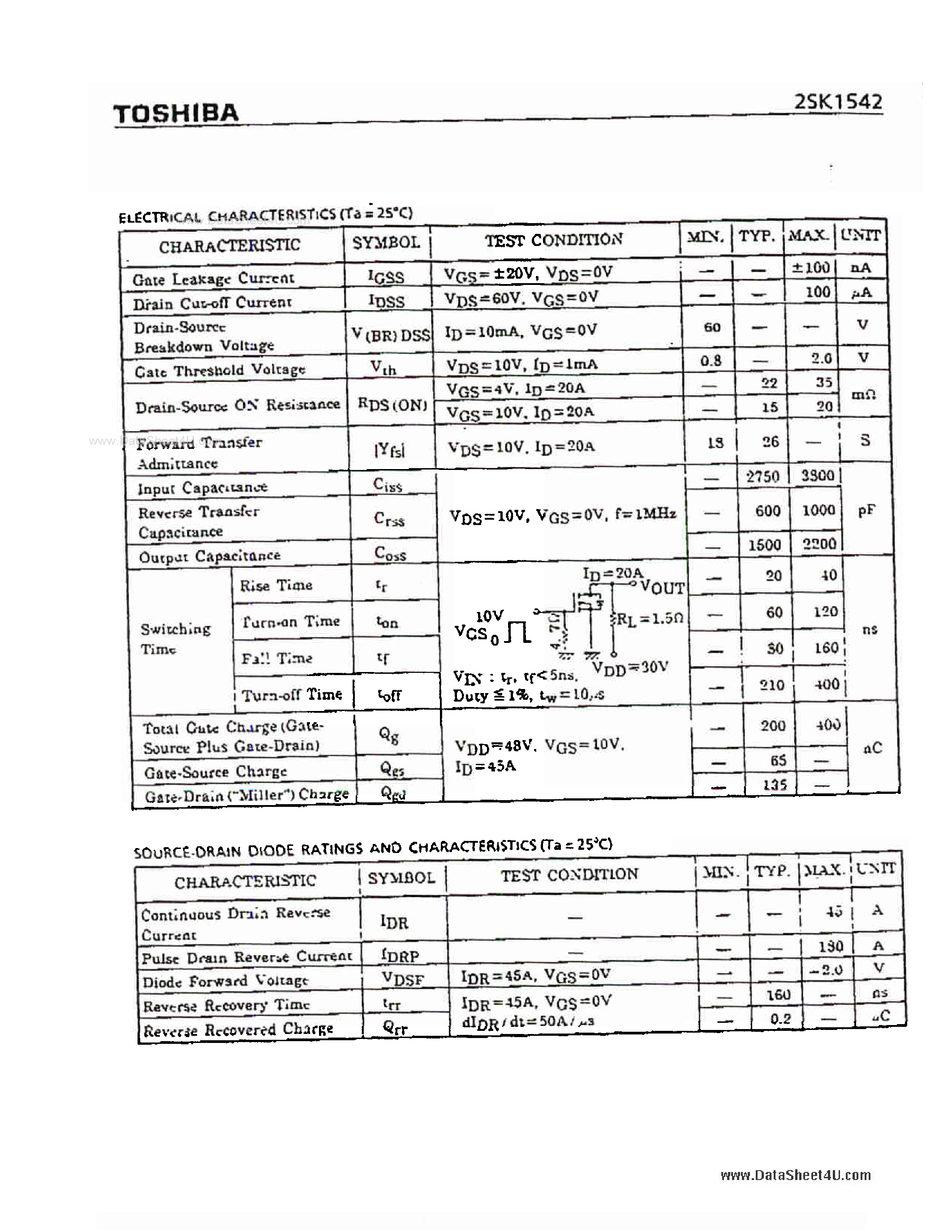 Даташит на микросхему K1542 страница 2 Даташит K1542 - Search -----> 2SK1542 страница 2