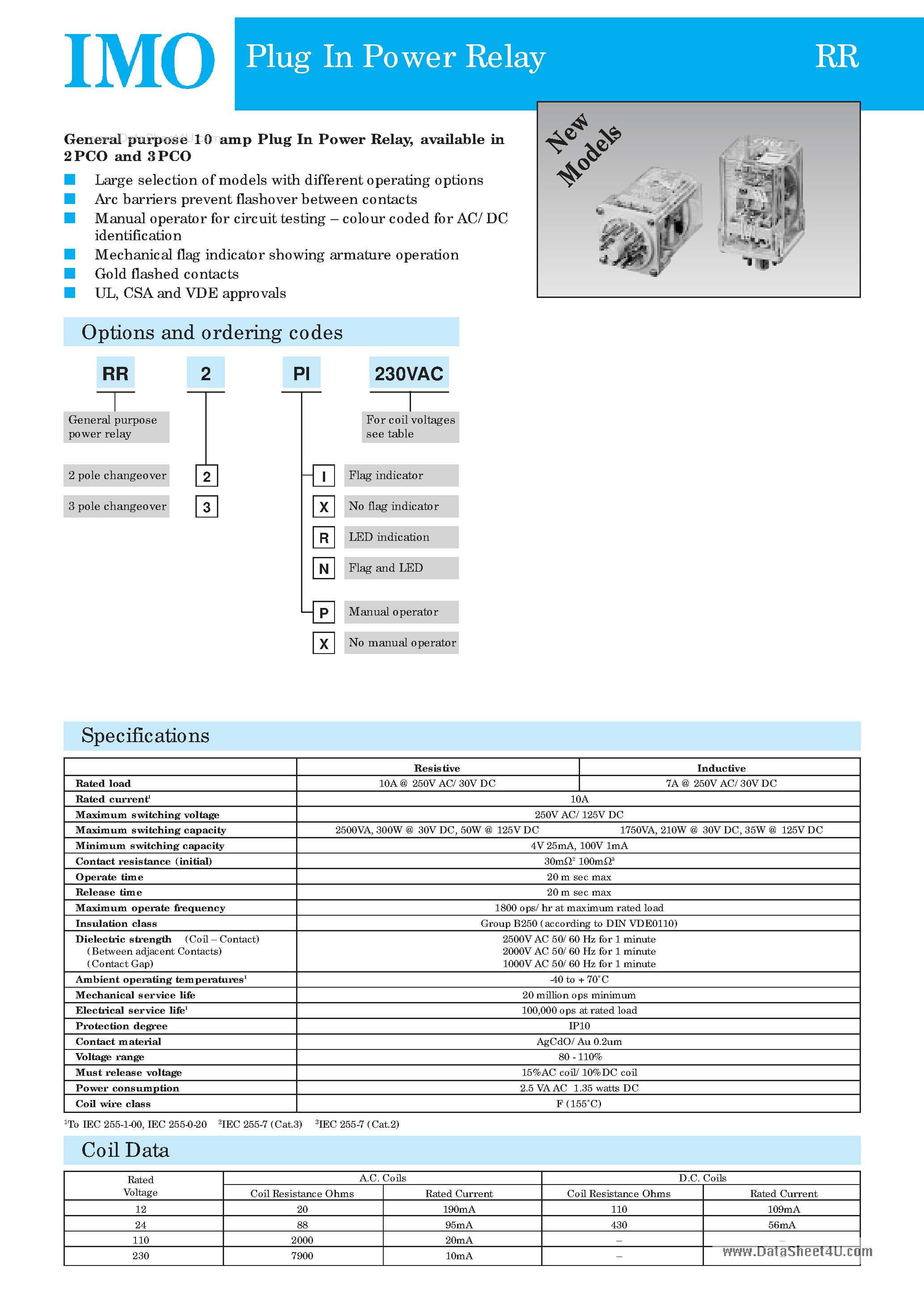 Datasheet RR3PI12DC - Relay 3pco 110vac page 1