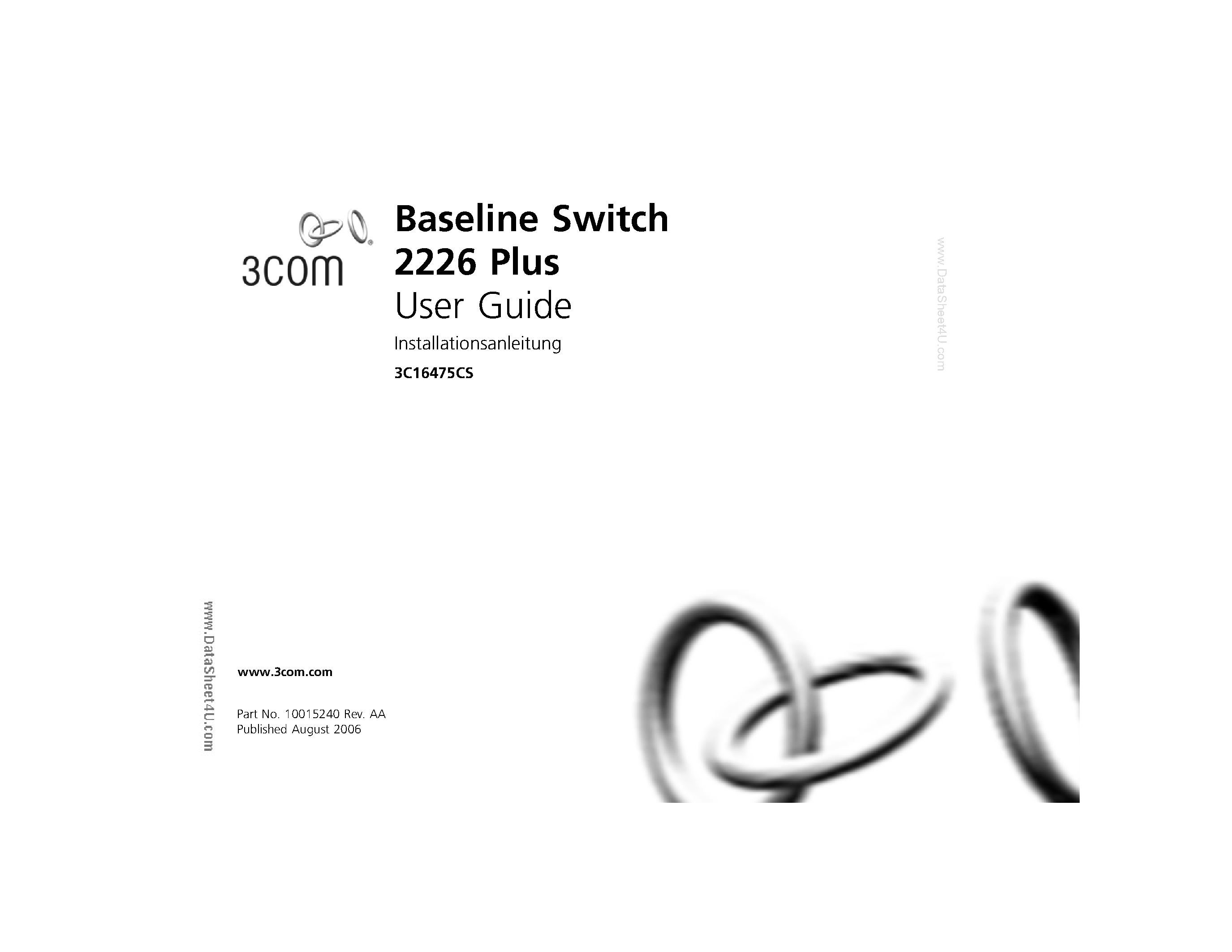Даташит на микросхему 3C16475CS страница 1 Даташит 3C16475CS - Baseline Switch 2226 Plus User Guide страница 1
