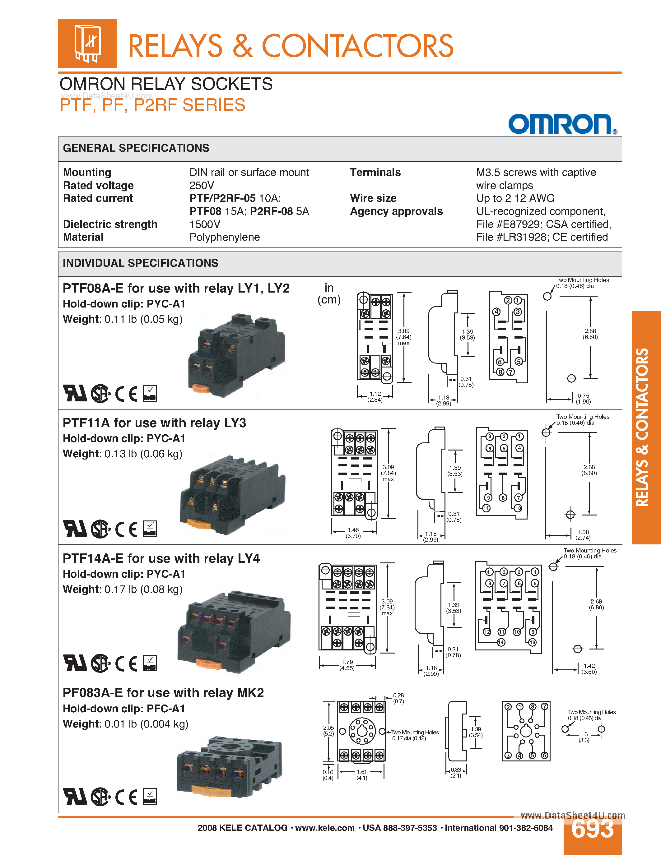Даташит на микросхему PTF08A-E страница 1 Даташит PTF08A-E - Relay страница 1