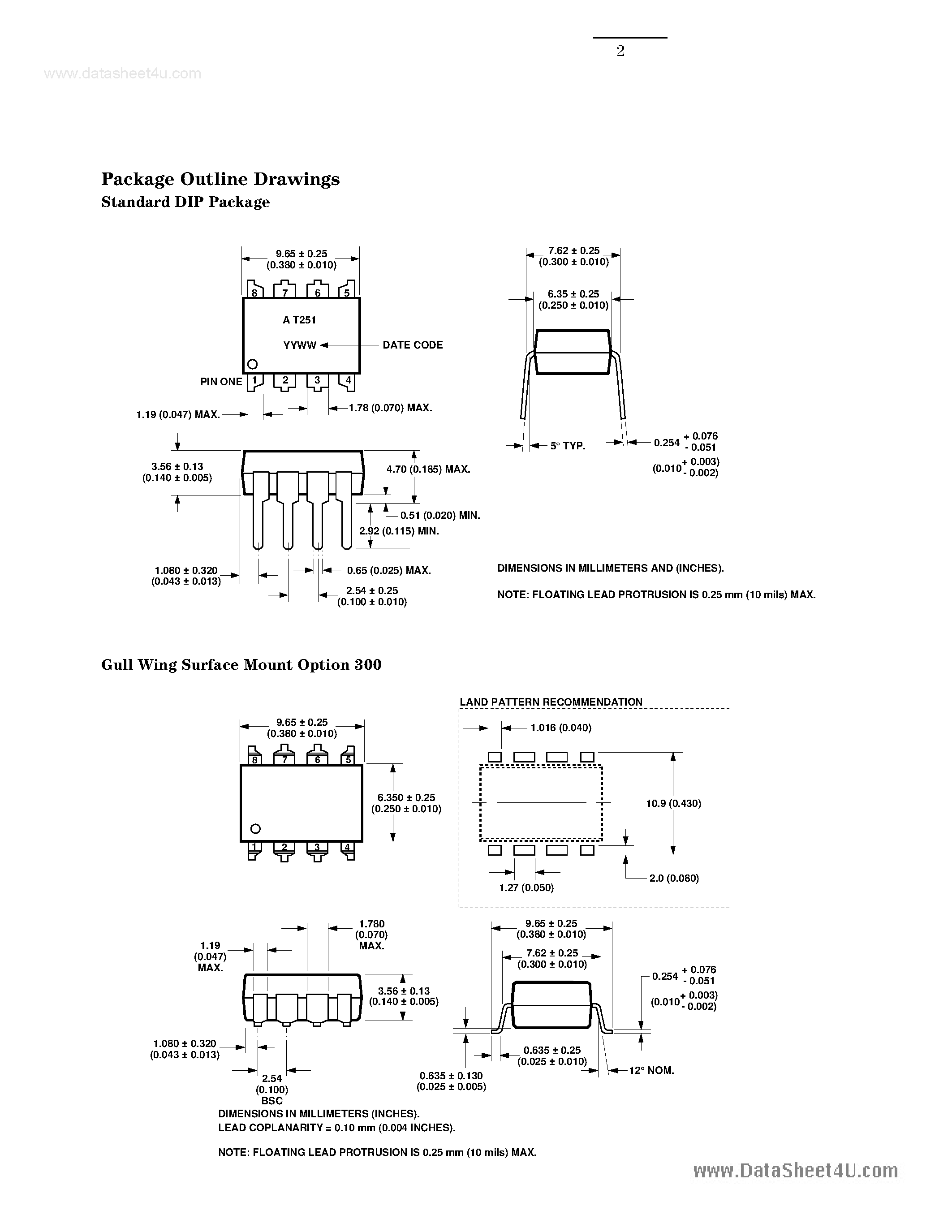 Datasheet HCPL-T251 page 2 Datasheet HCPL-T251 - 0.4AMP OUTPUT CURRENT IGBT GATE DRIVE OPTOCOUPLER page 2