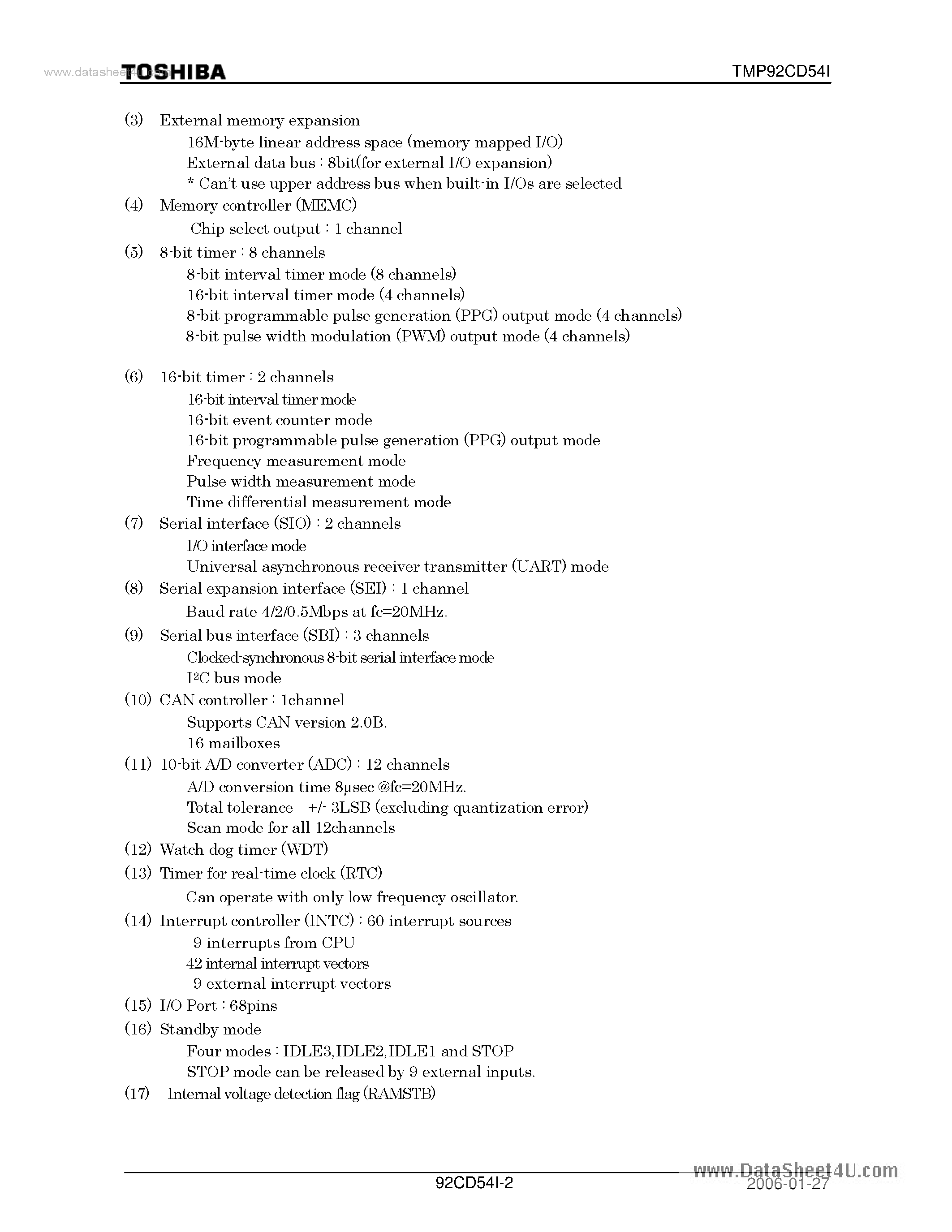 Даташит на микросхему 92CD54IF страница 2 Даташит 92CD54IF - Search -----> TMP92CD54IF страница 2