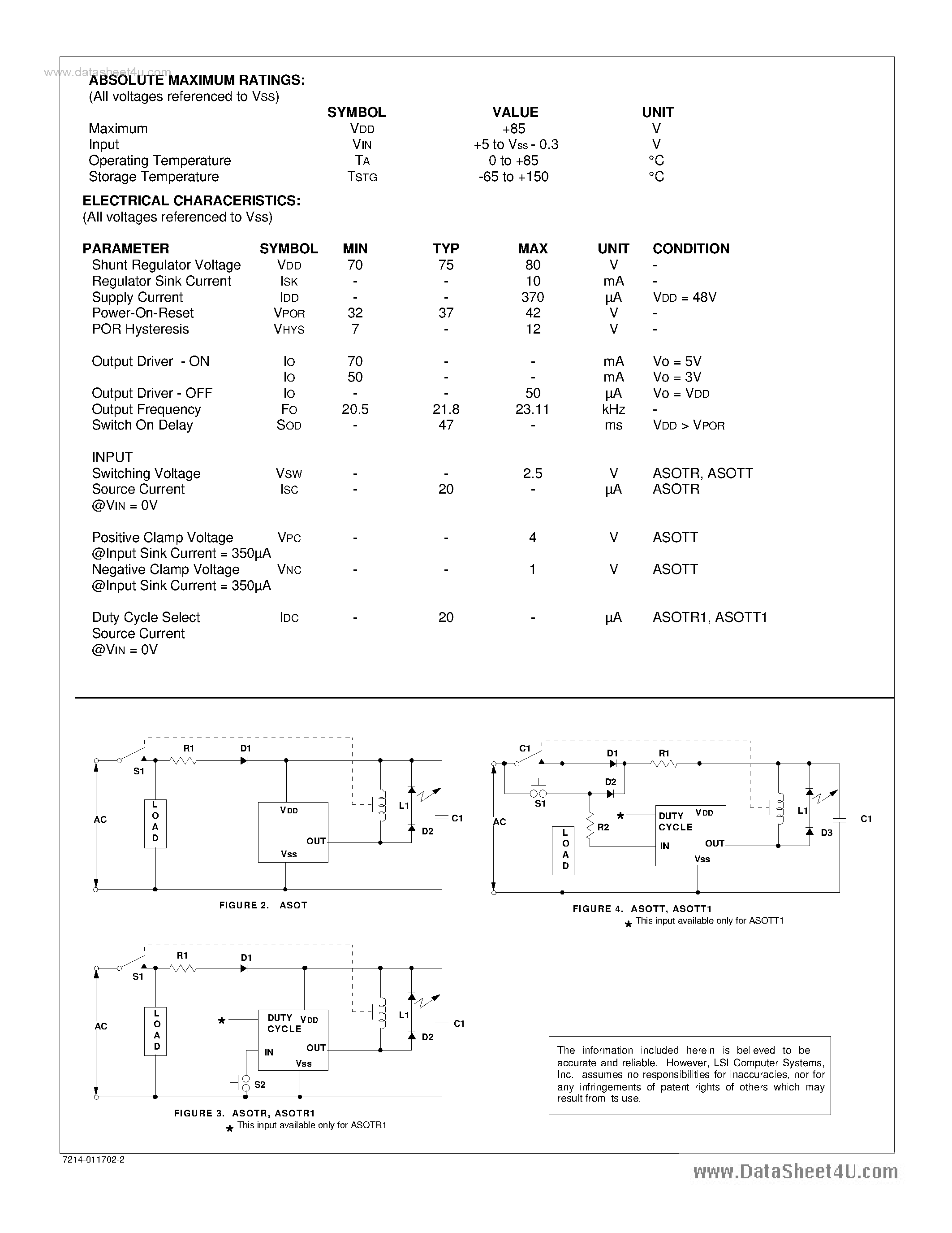 Даташит на микросхему ASOT страница 2 Даташит ASOT - 8-Pin Automatic Shut Off Timers страница 2