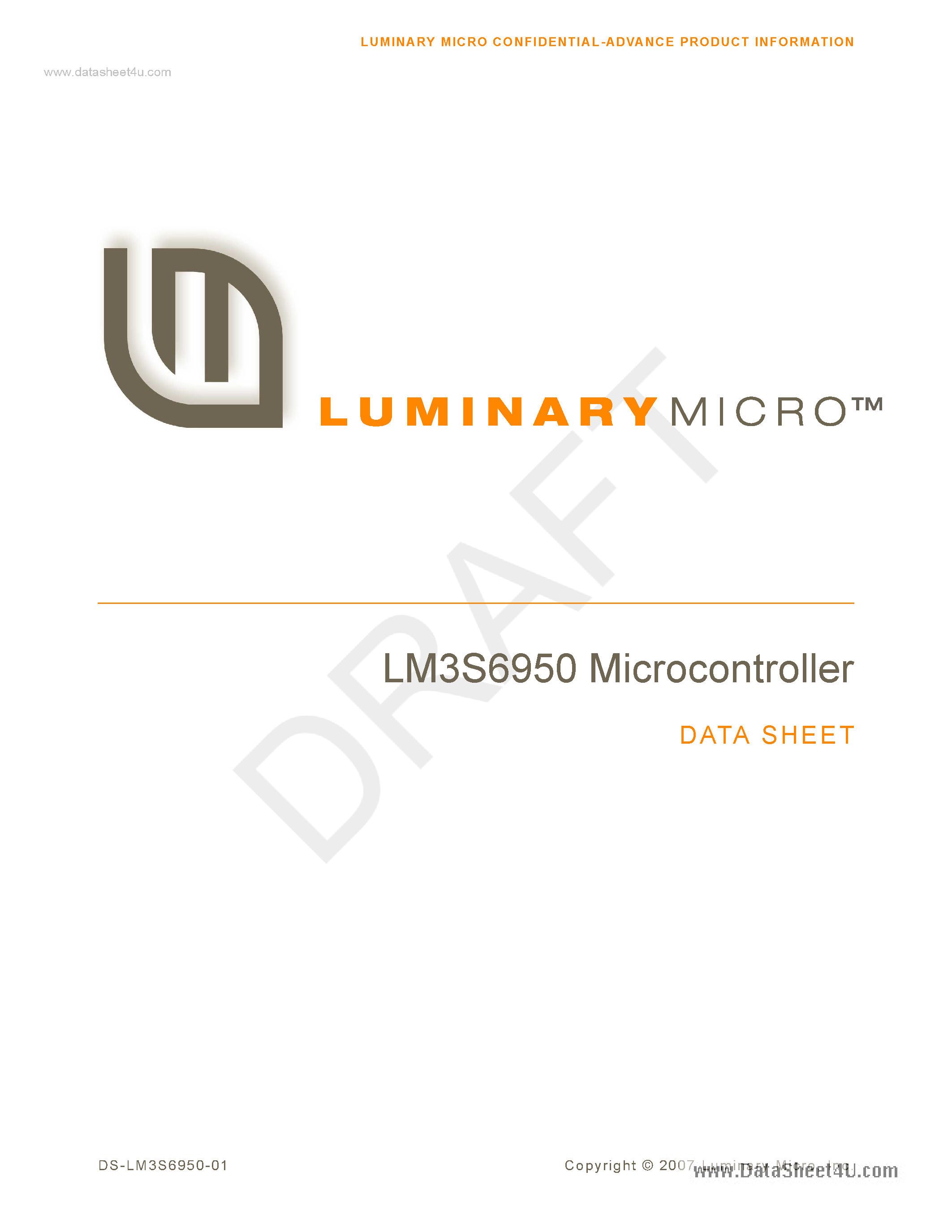 Даташит LM3S6950 - Microcontroller страница 1