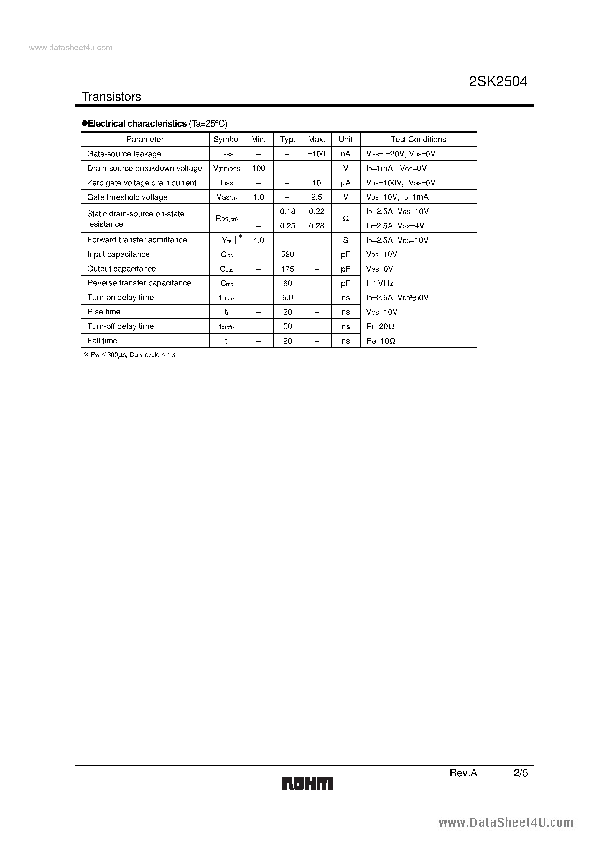 Даташит на микросхему K2504 страница 2 Даташит K2504 - Search -----> 2SK2504 страница 2