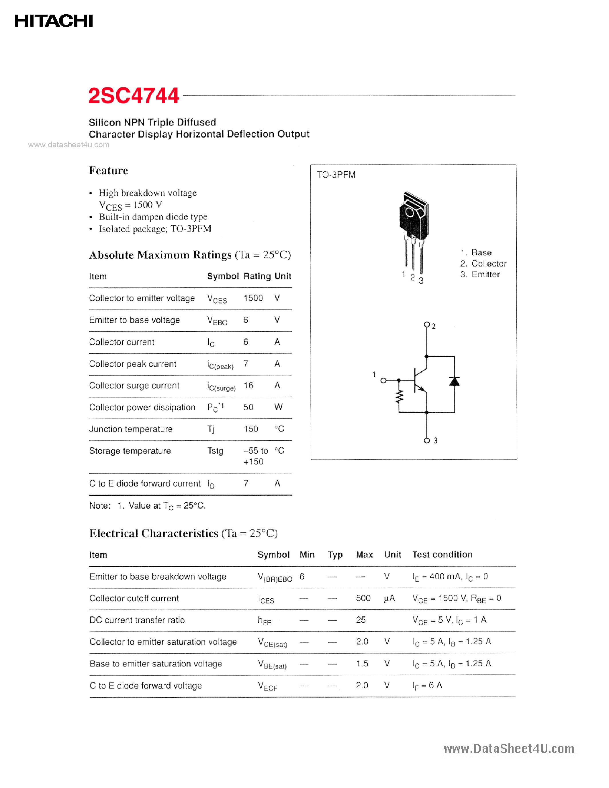 Даташит на микросхему C4744 страница 1 Даташит C4744 - Search -----> 2SC4744 страница 1