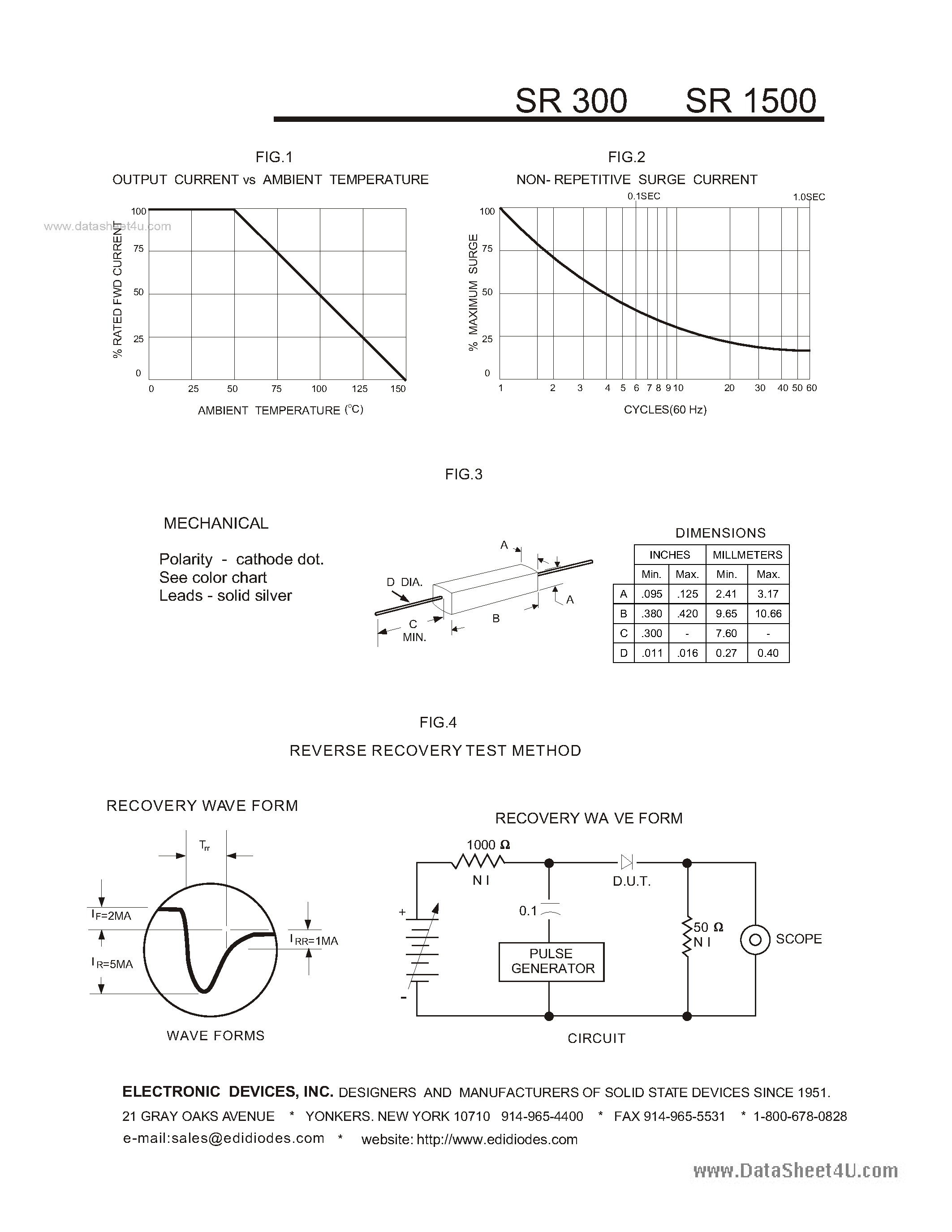 Datasheet SR300 - MINIATURE SILICON RECTIFIERS page 2