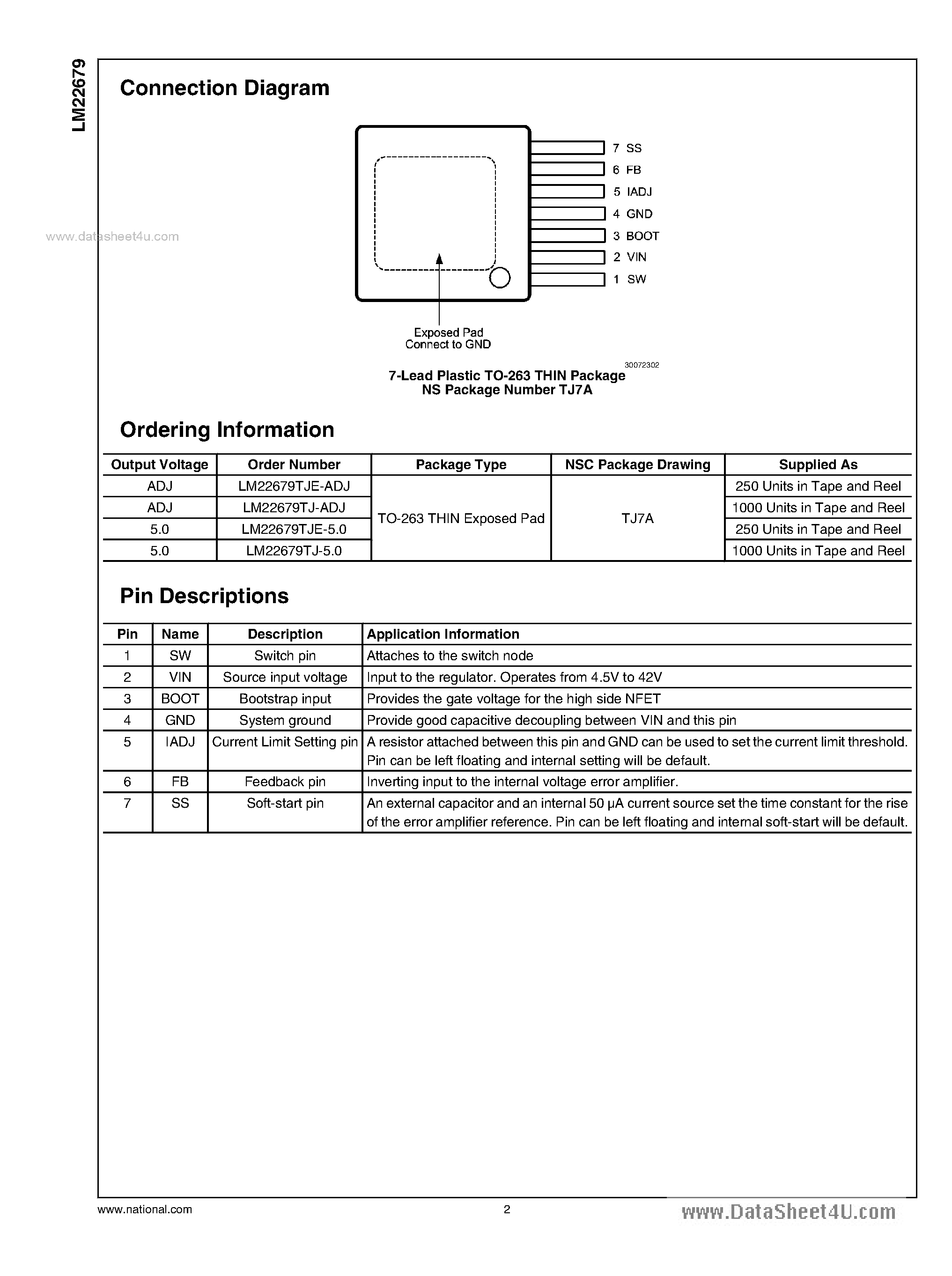 Даташит LM22679 - Step-Down Voltage Regulator страница 2