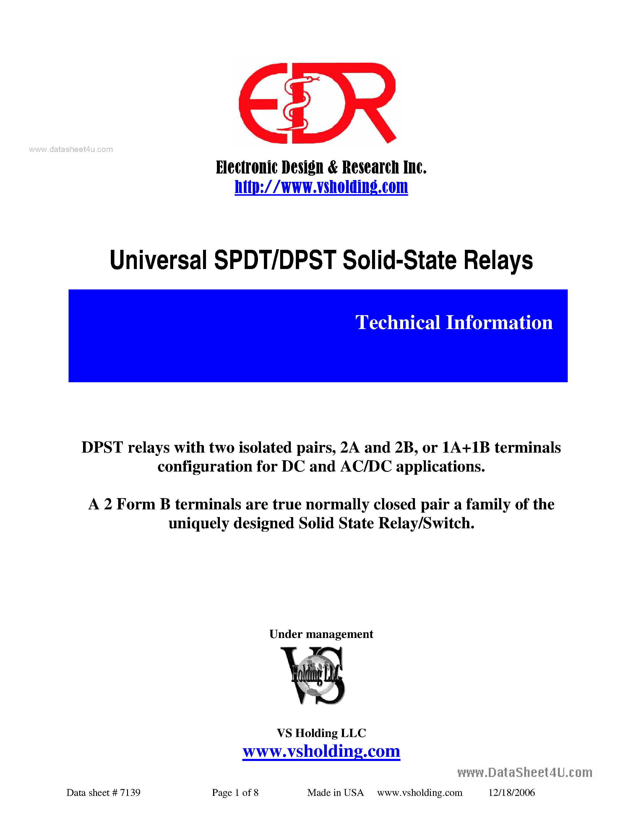Datasheet H4N75D20/24/C page 1 Datasheet H4N75D20/24/C - Solid State Relay page 1