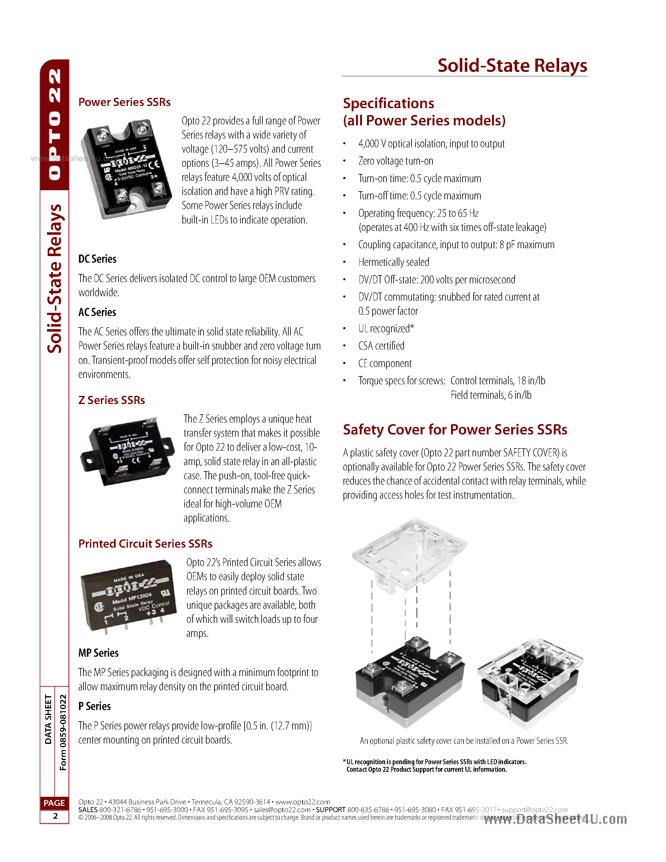 Даташит MP120Axx - Soild State Relay страница 2