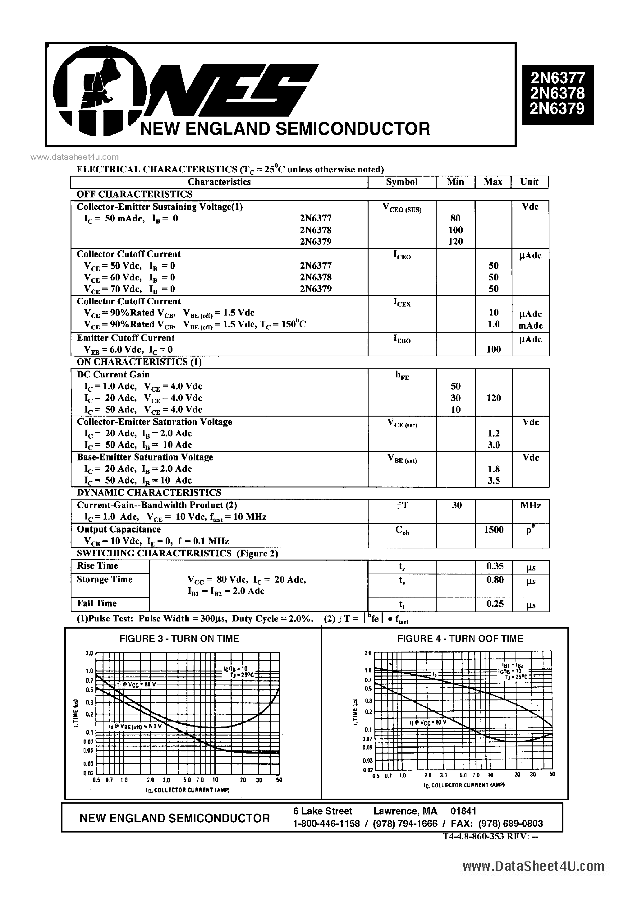 Datasheet 2N6377 - (2N6377 - 2N6379) HIGH-POWER PNP SILICON POWER TRANSISTOR page 2