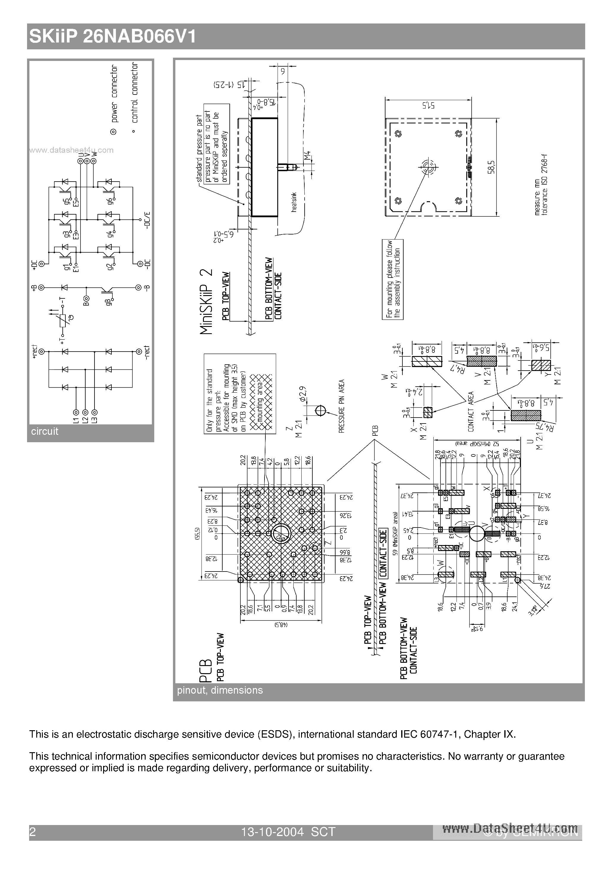 Datasheet SKIIP26NAB066V1 - 3-phase bridge rectifier brake chopper 3-phase bridge inverter page 2