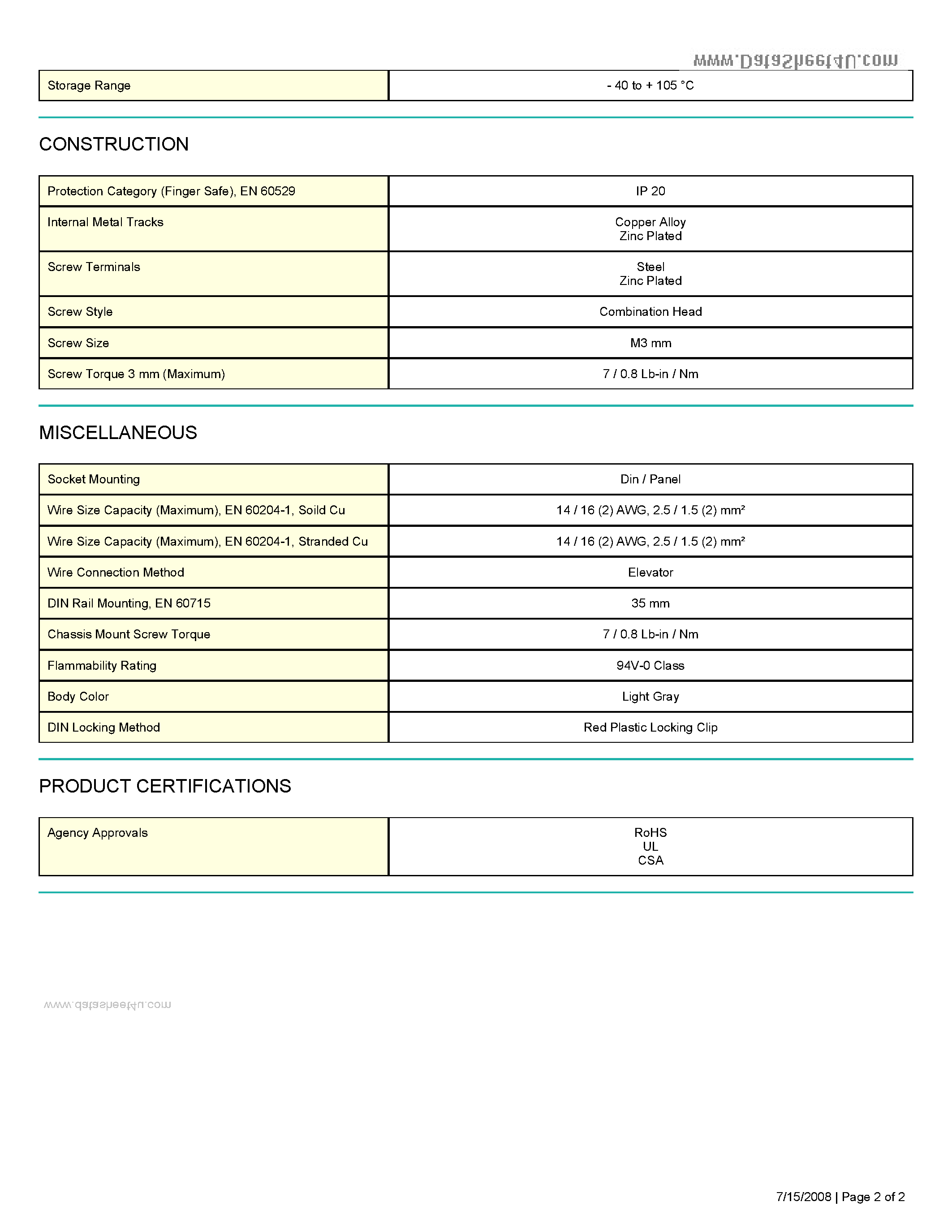 Datasheet 70782EL11-1 - Socket page 2