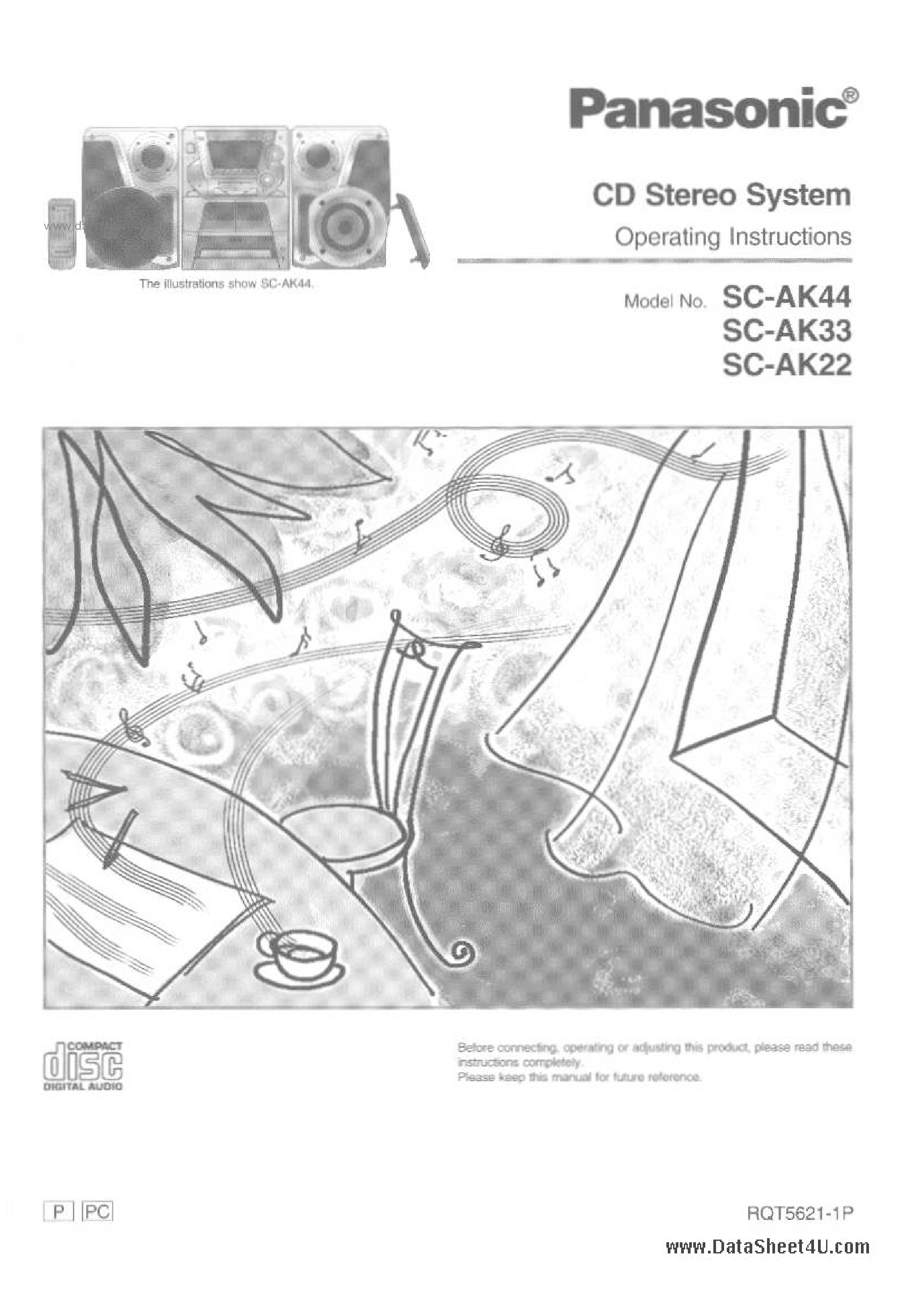 Даташит SC-AK22 - (SC-AKxx) CD Stereo System страница 1